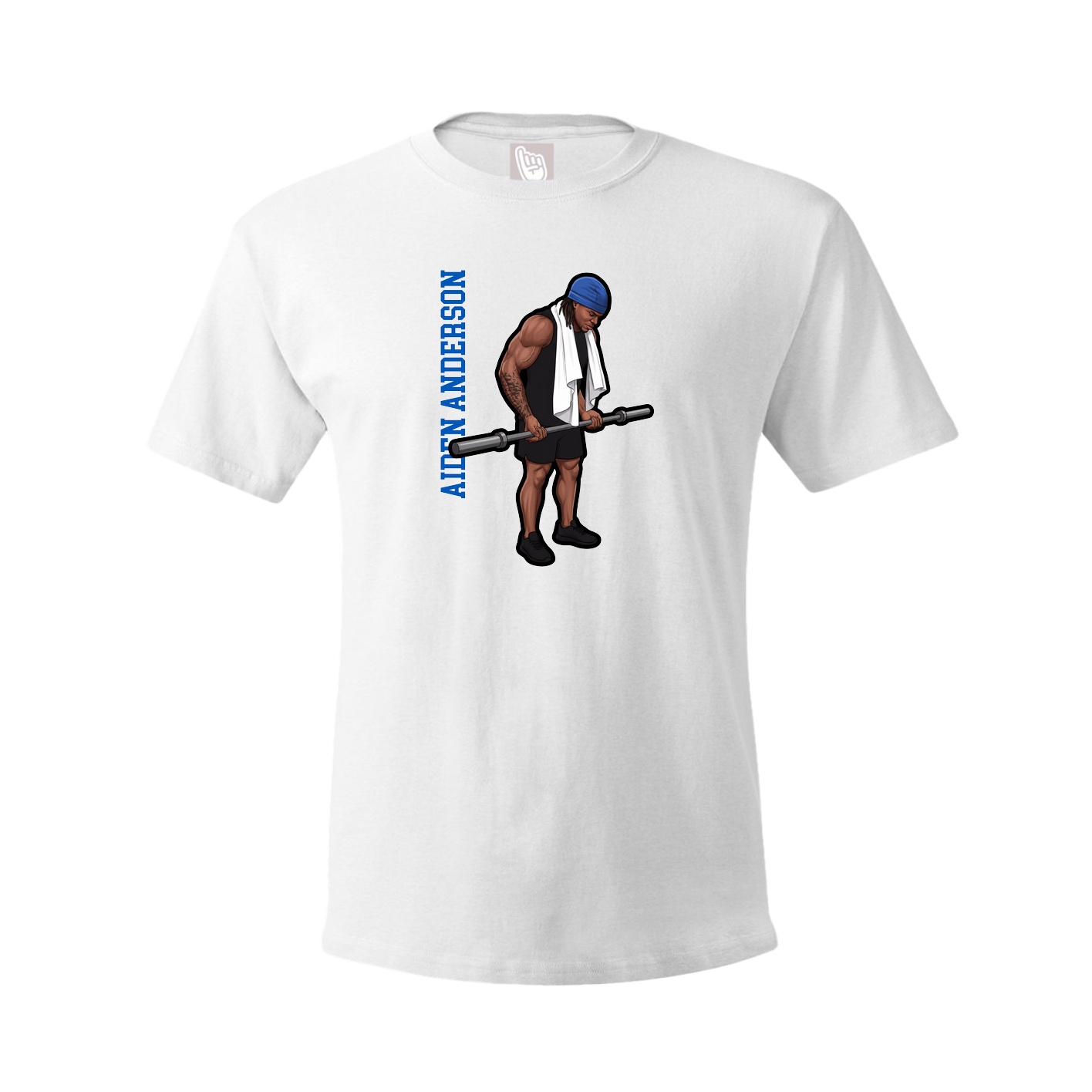 Tee — Name Vertical in White