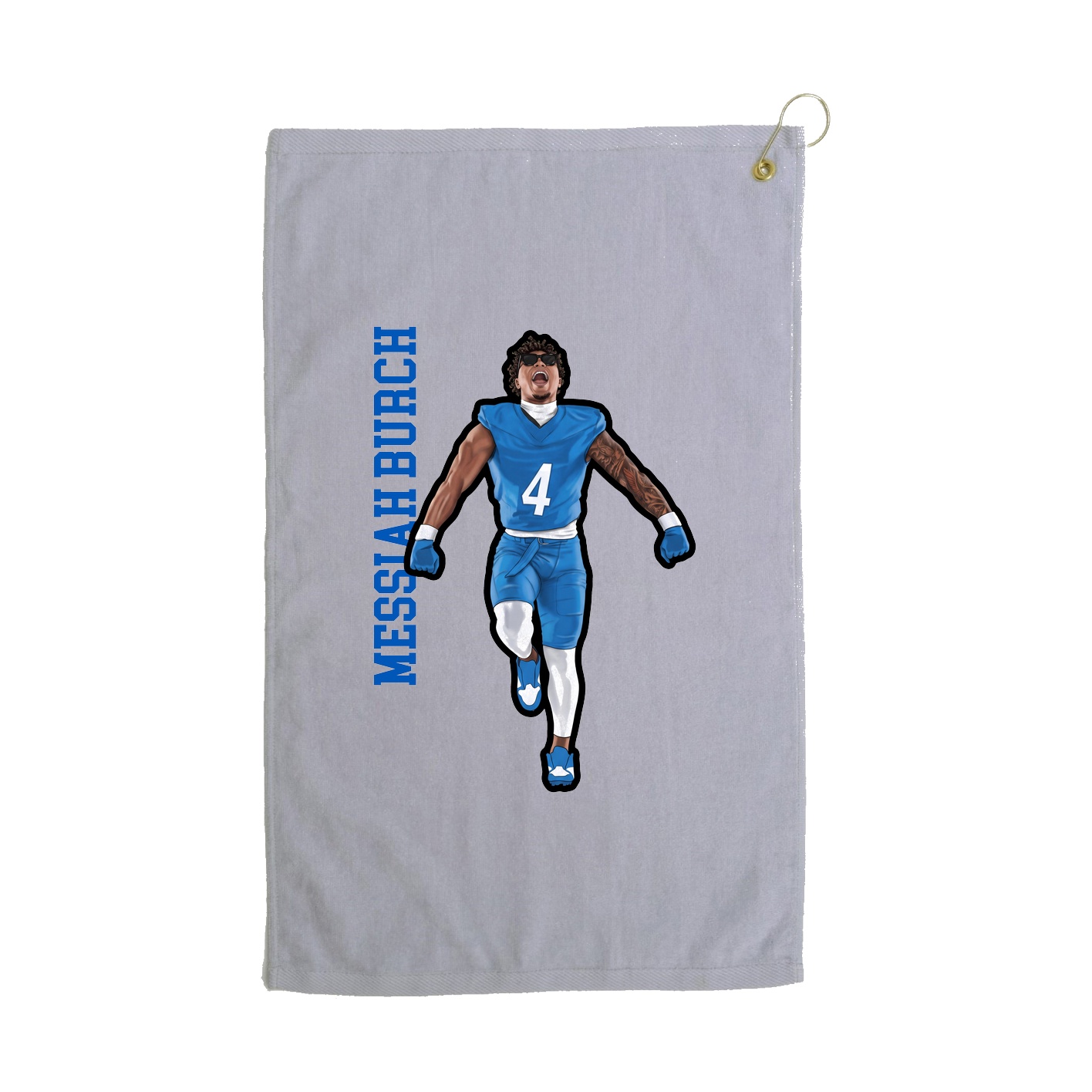Golf Towel — Name Vertical in Grey