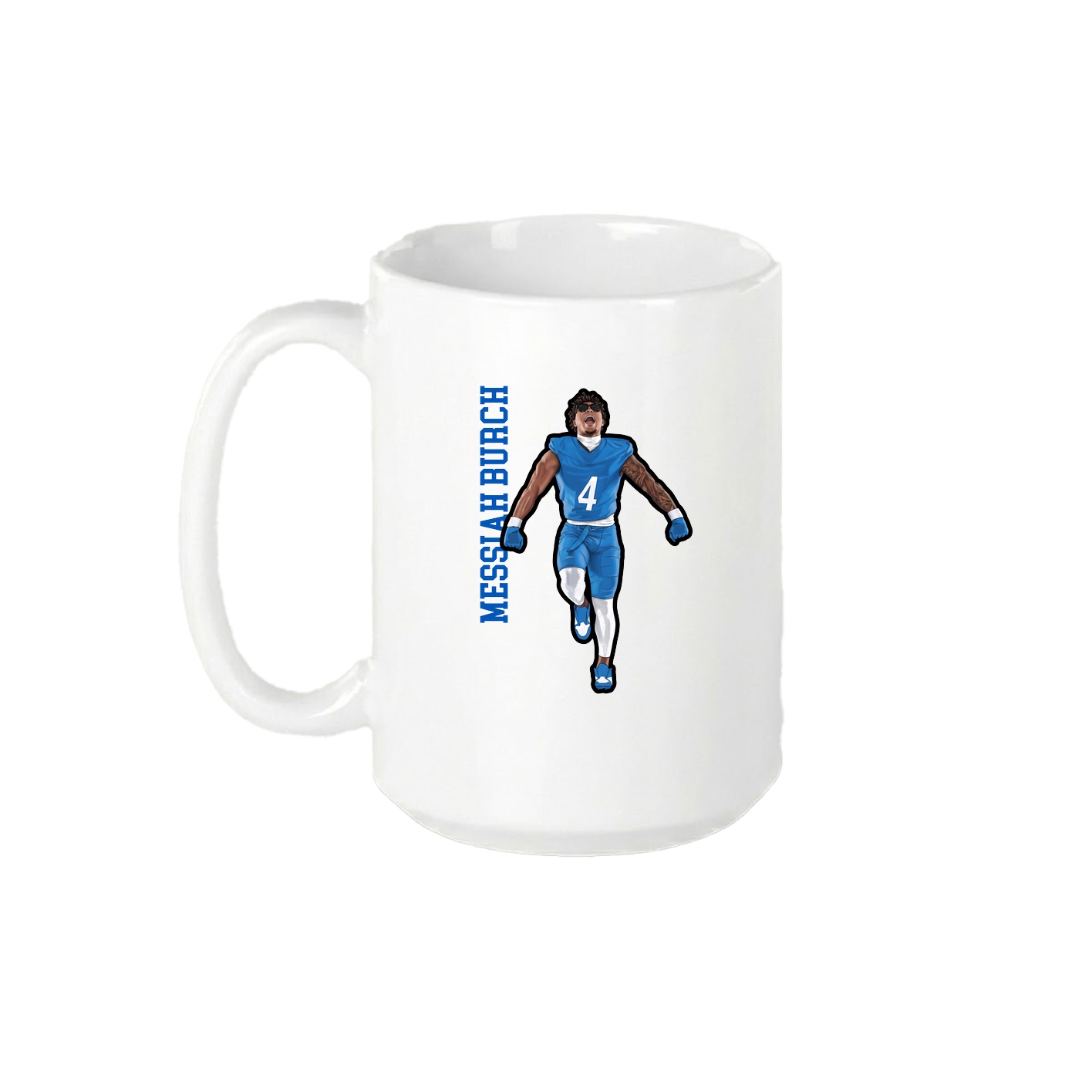 15oz Coffee Mug — Name Vertical in White