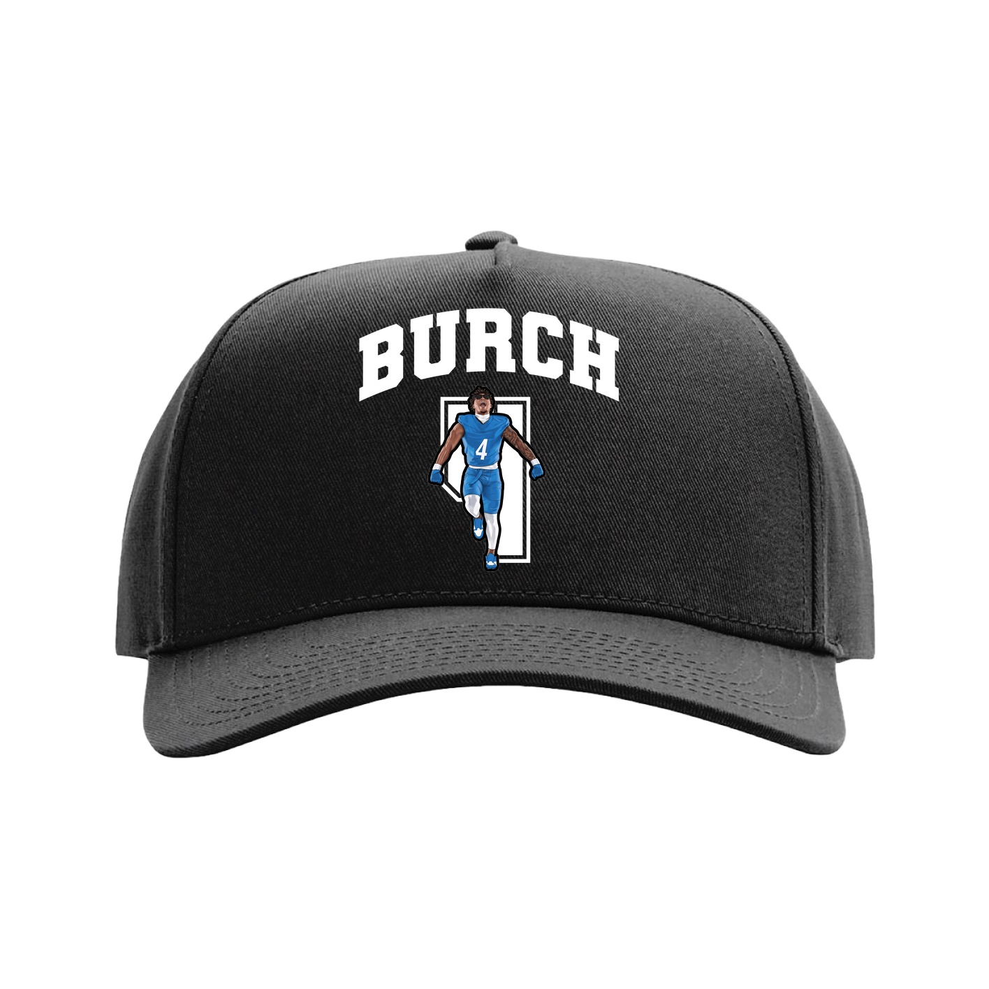 Full Fabric Five-Panel Champ Cap — Number in Black
