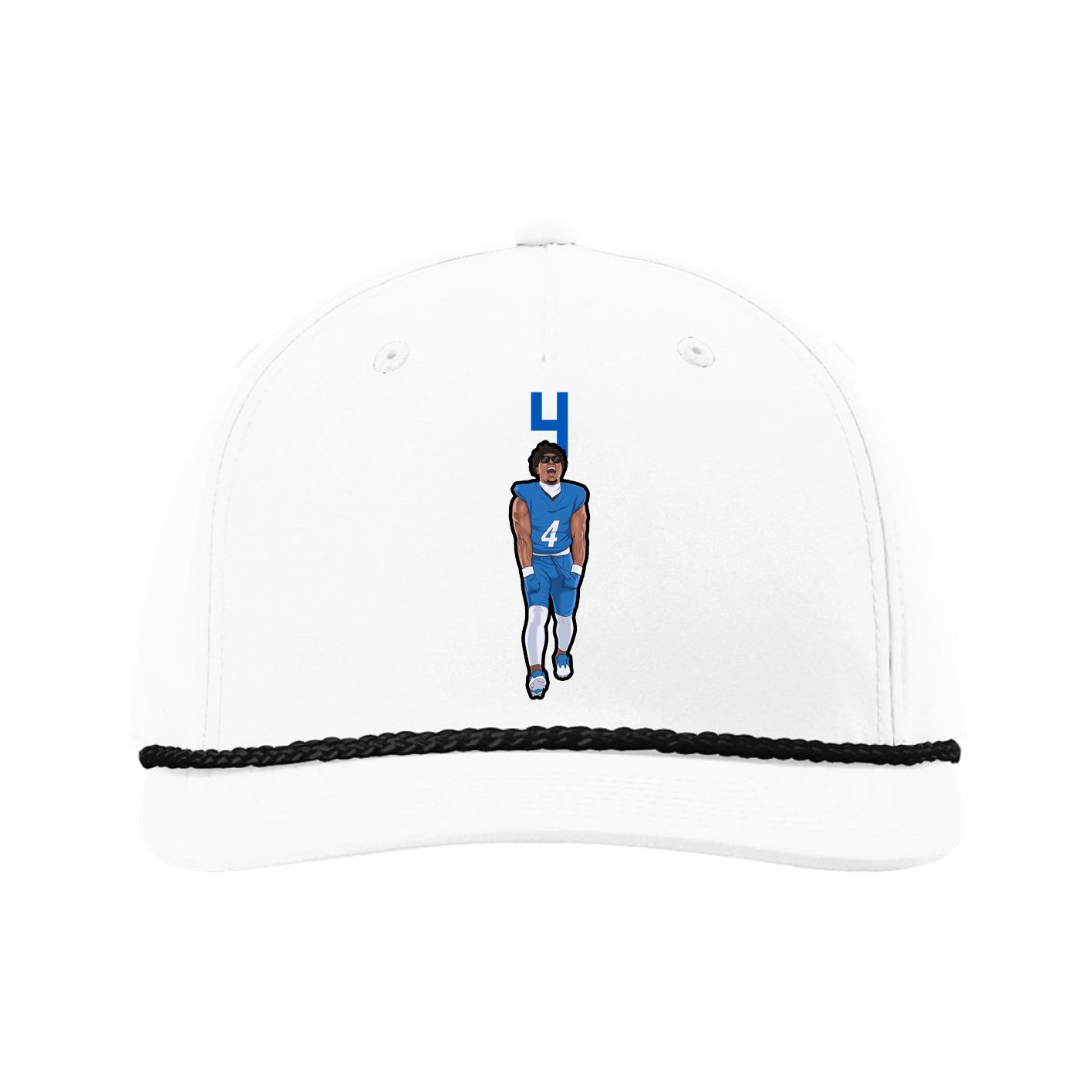 Five-Panel Classic Rope Cap — Number Top in White