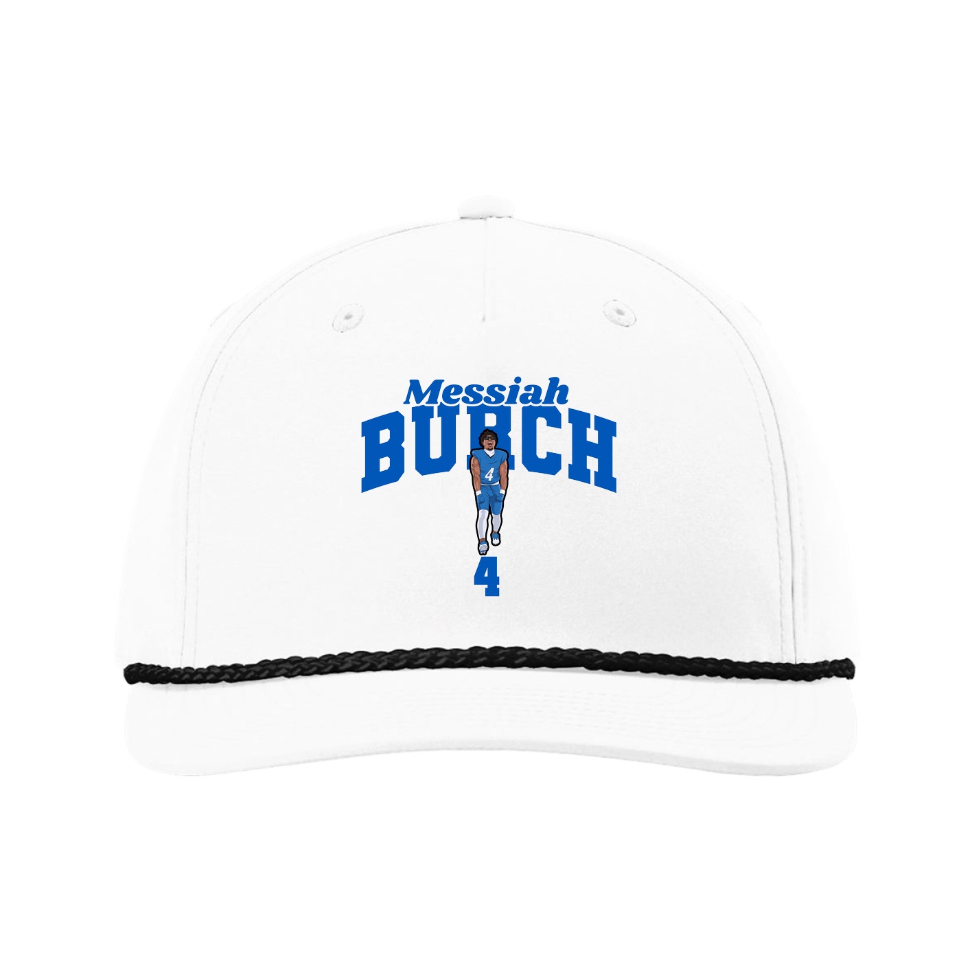 Five-Panel Classic Rope Cap — Signature Arch in White