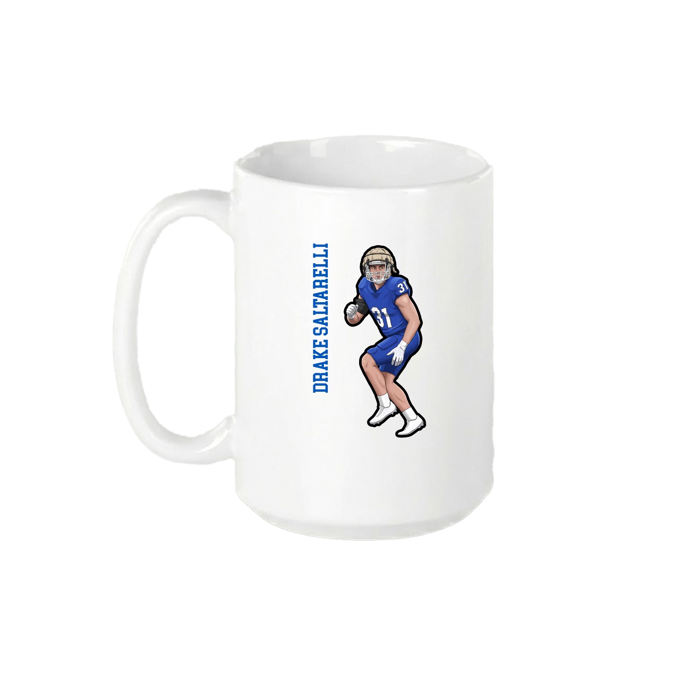 15oz Coffee Mug — Name Vertical in White