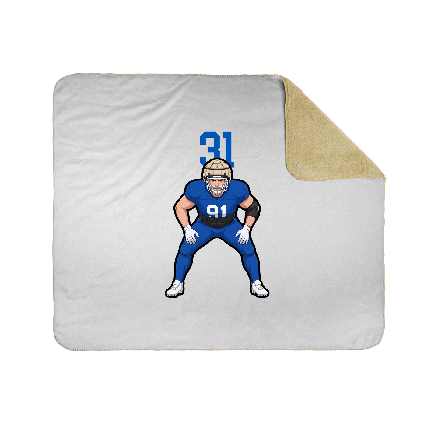 Throw Blanket — Number Top in White