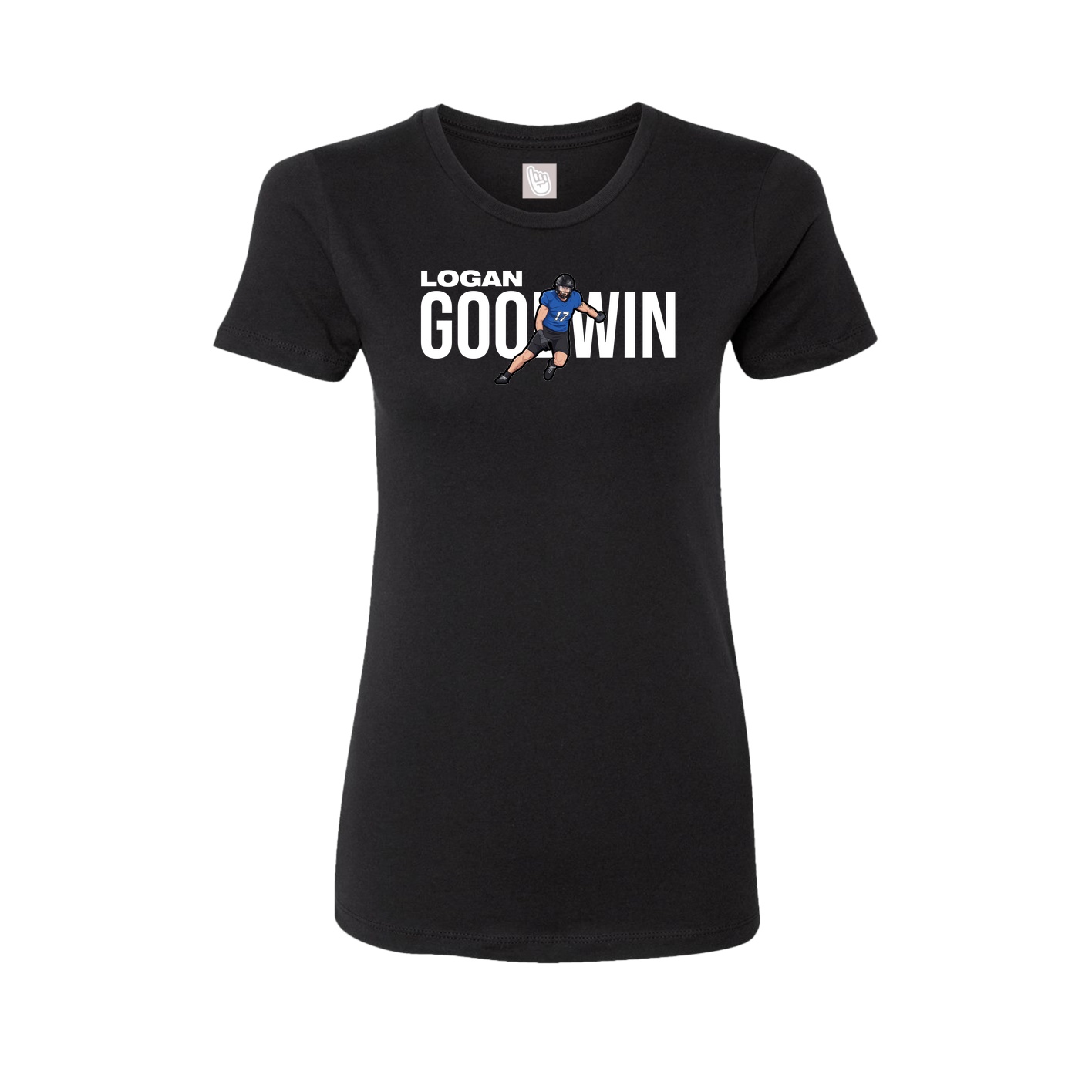 Fitted Women's Tee — Player Name in Black