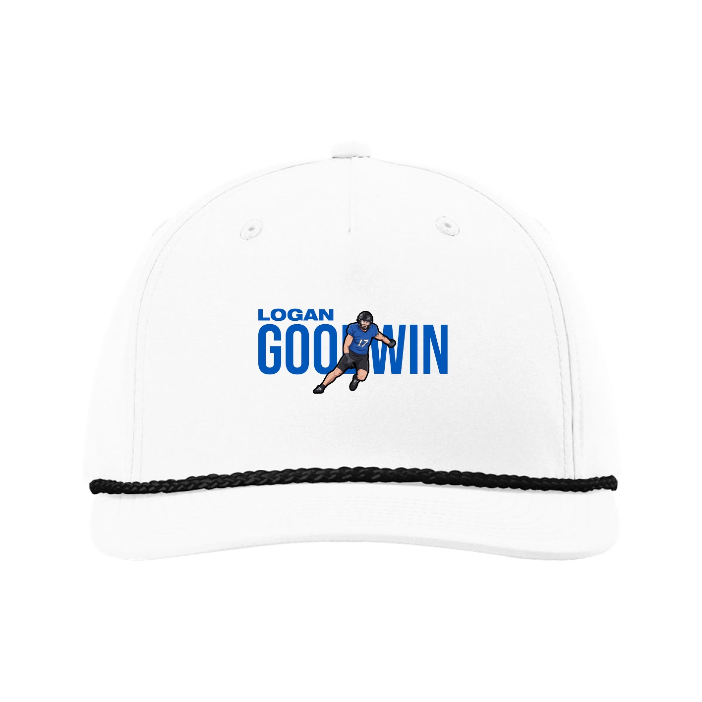 Five-Panel Classic Rope Cap — Player Name in White