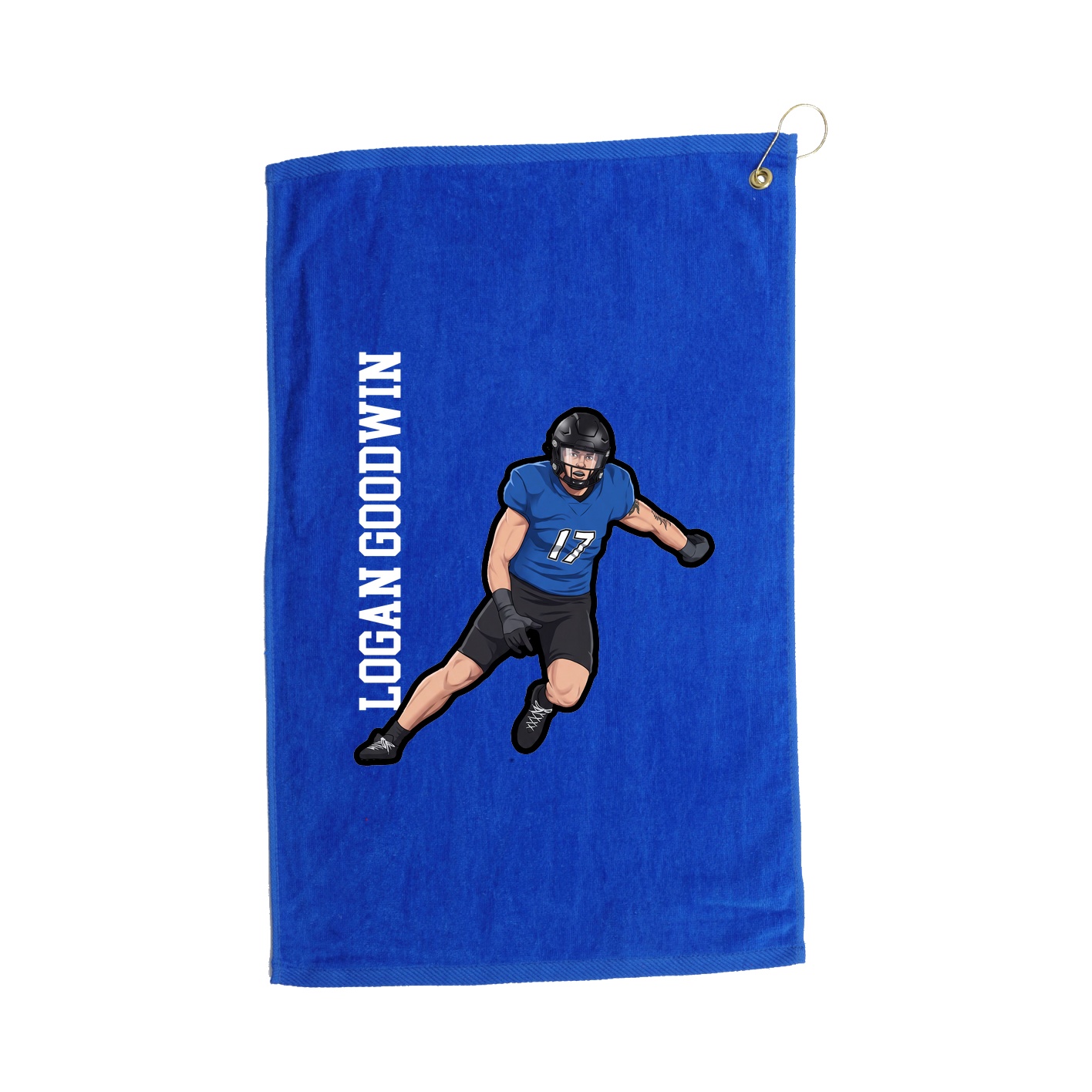 Golf Towel — Name Vertical in Royal