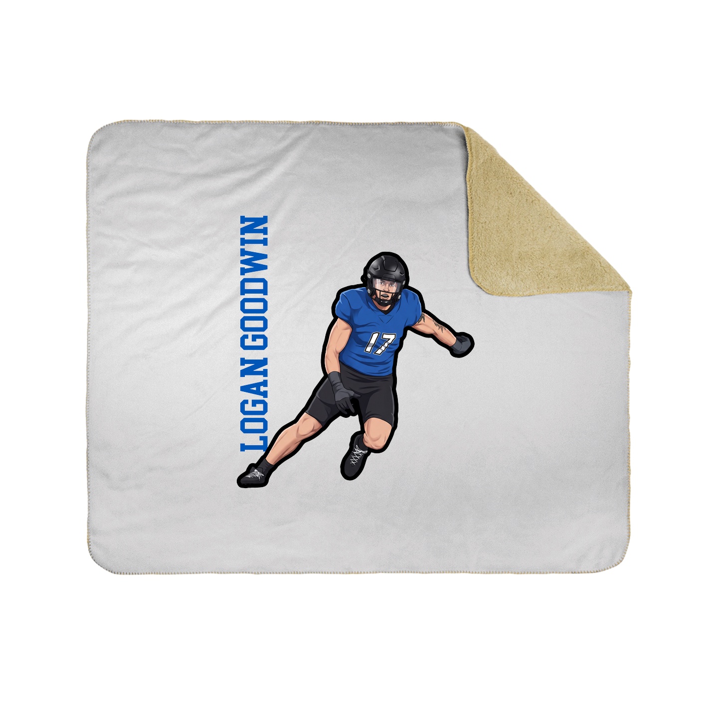 Throw Blanket — Name Vertical in White