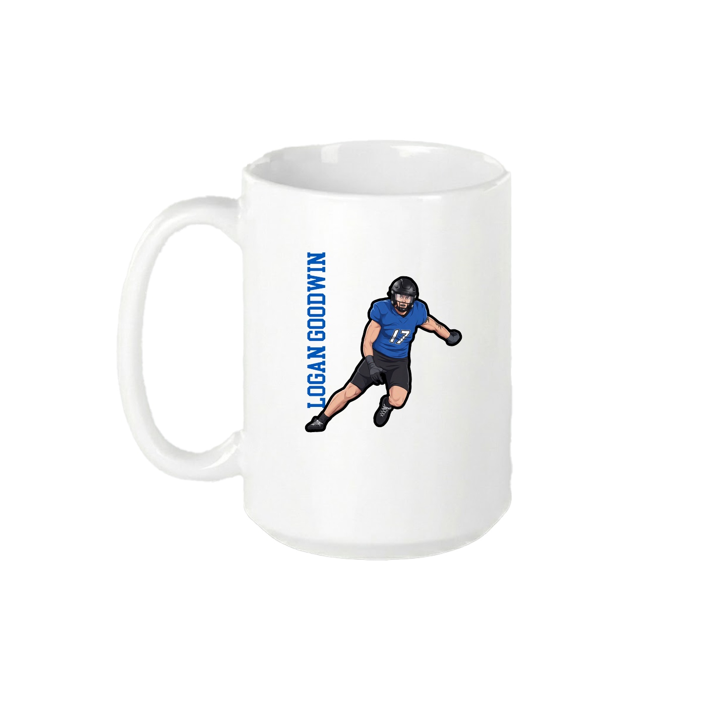 15oz Coffee Mug — Name Vertical in White
