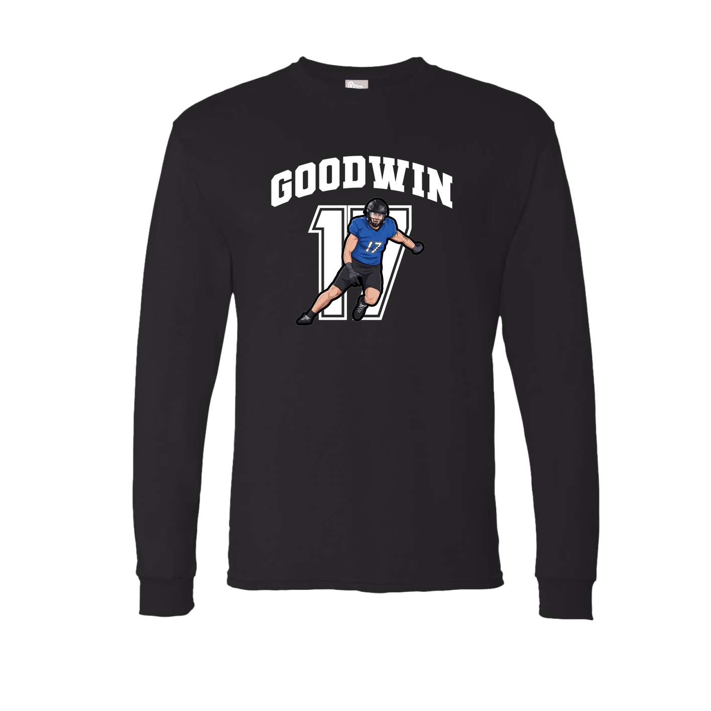 Long Sleeve Tee — Number in Black