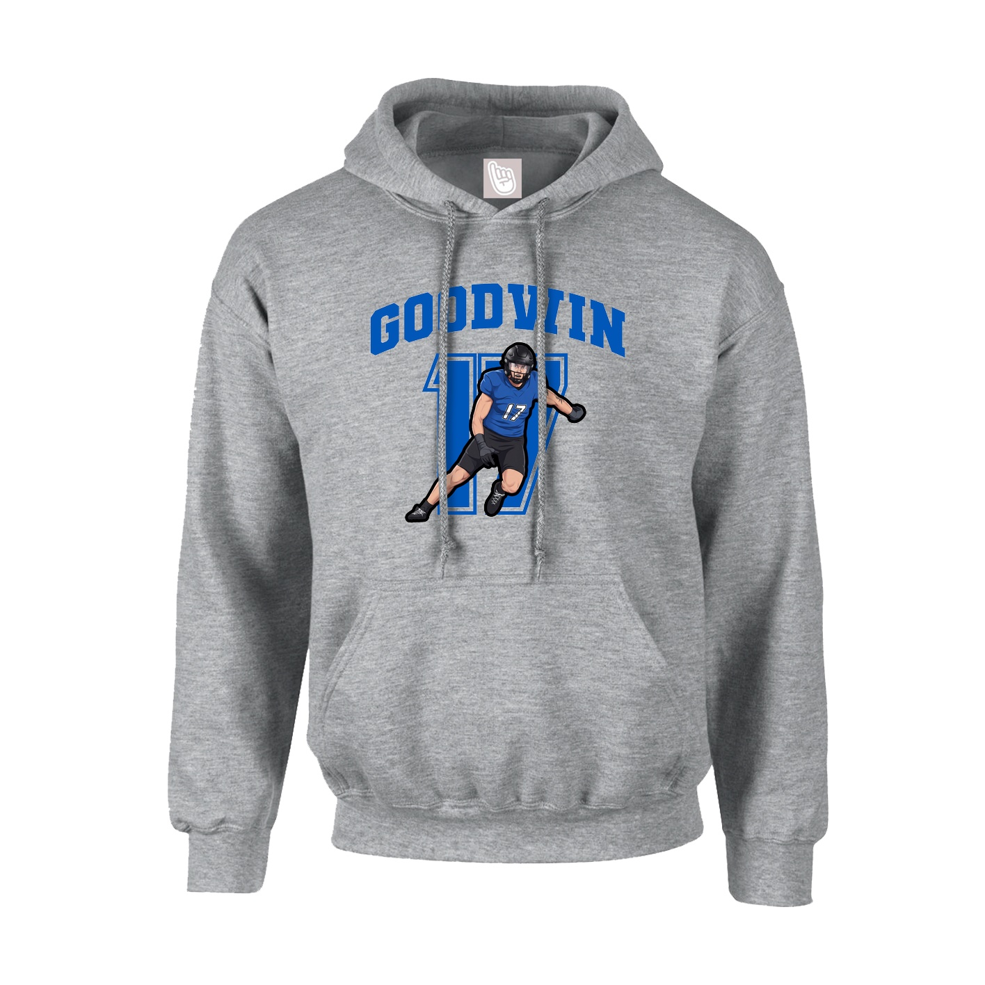 Hoodie — Number in Grey