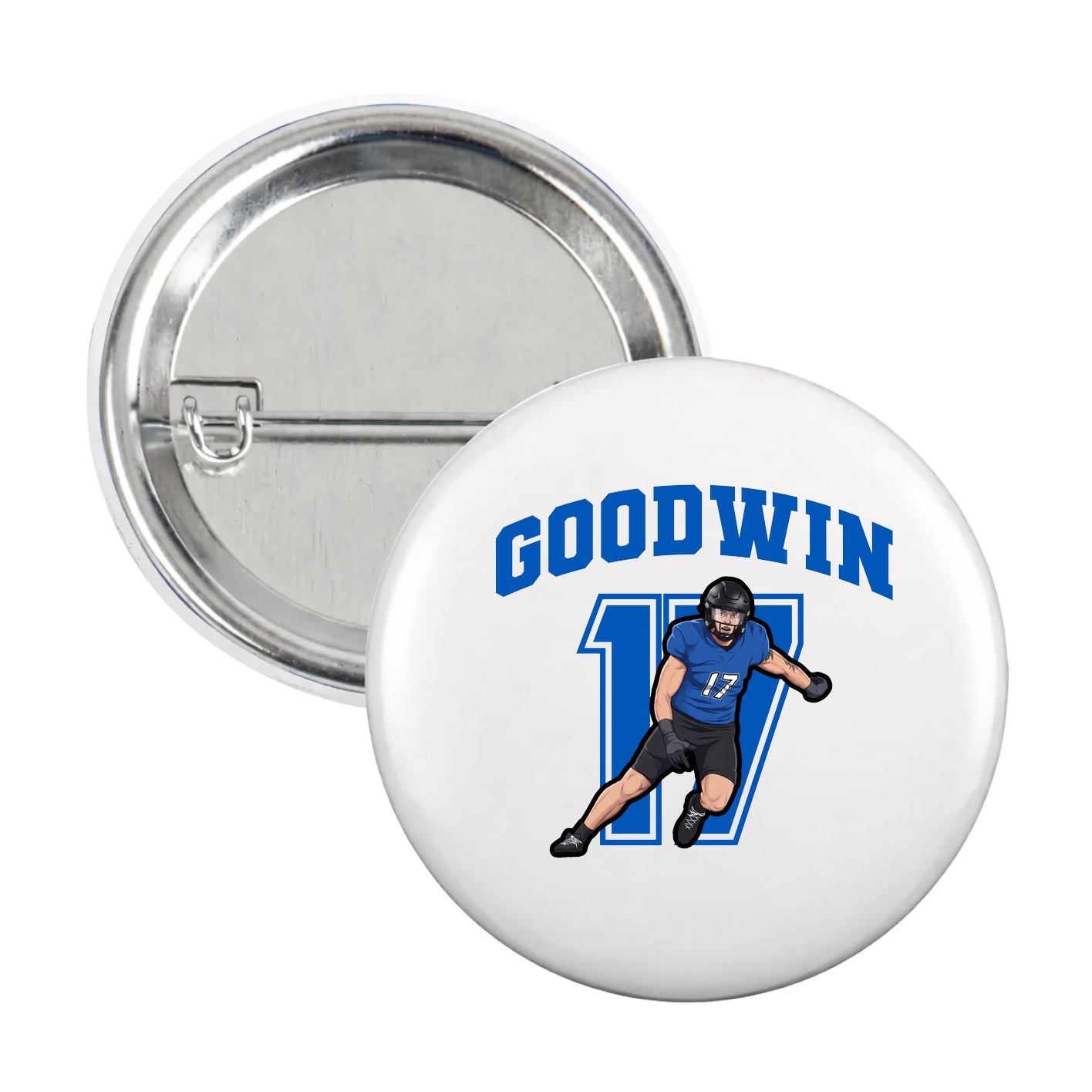 Game Day Button — Number in White