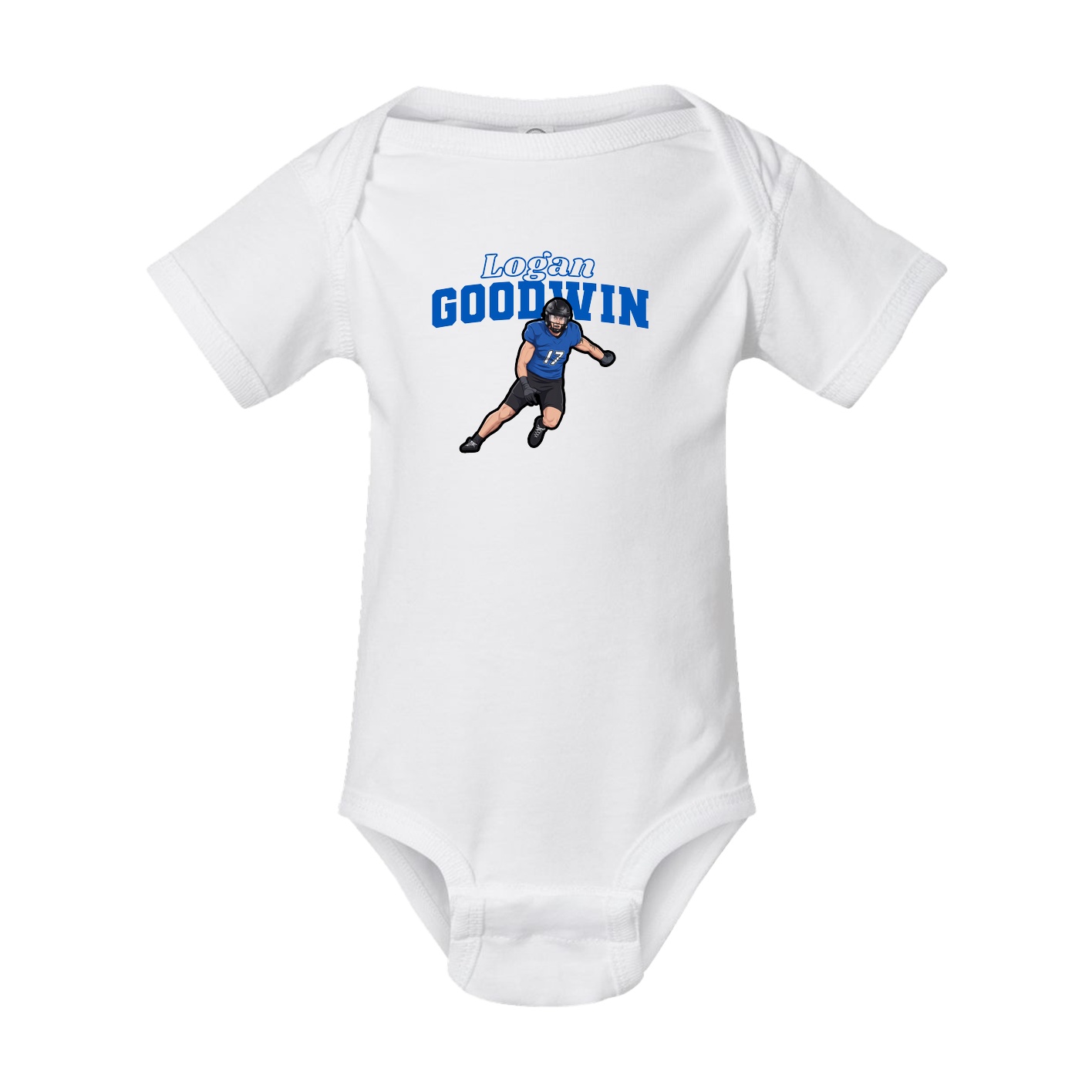 Baby Onesie — Name Arch in White