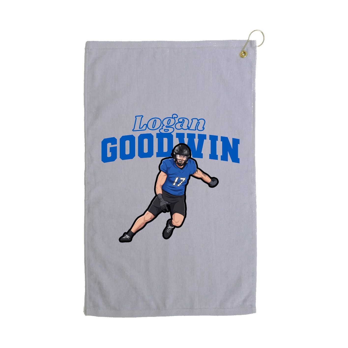 Golf Towel — Name Arch in Grey