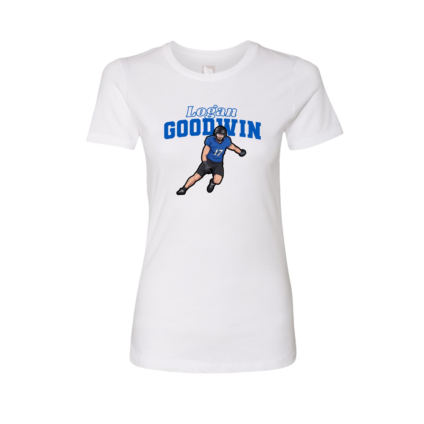 Fitted Women's Tee — Name Arch in White