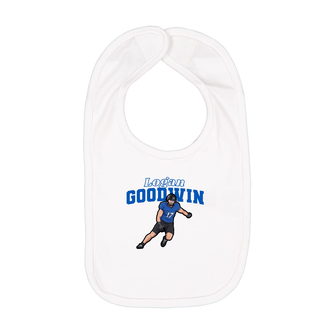 Infant Bib — Name Arch in White