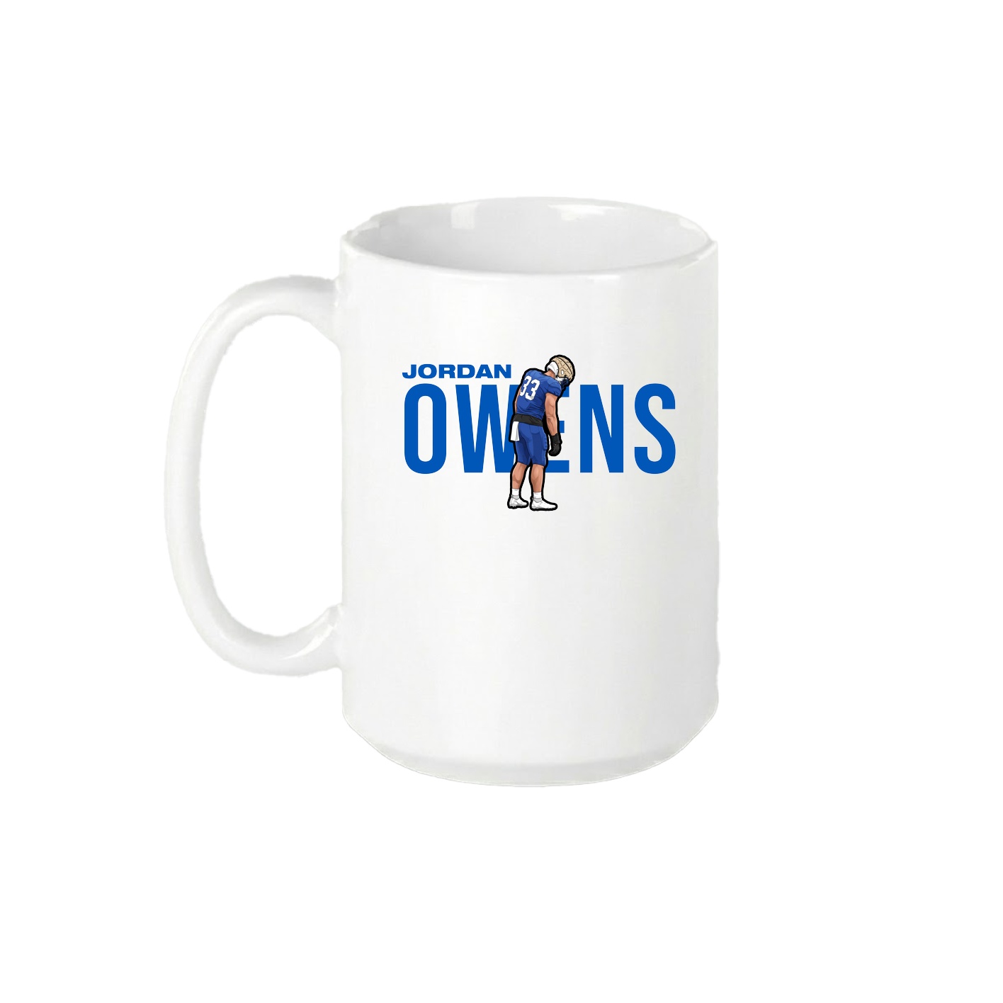 15oz Coffee Mug — Player Name in White
