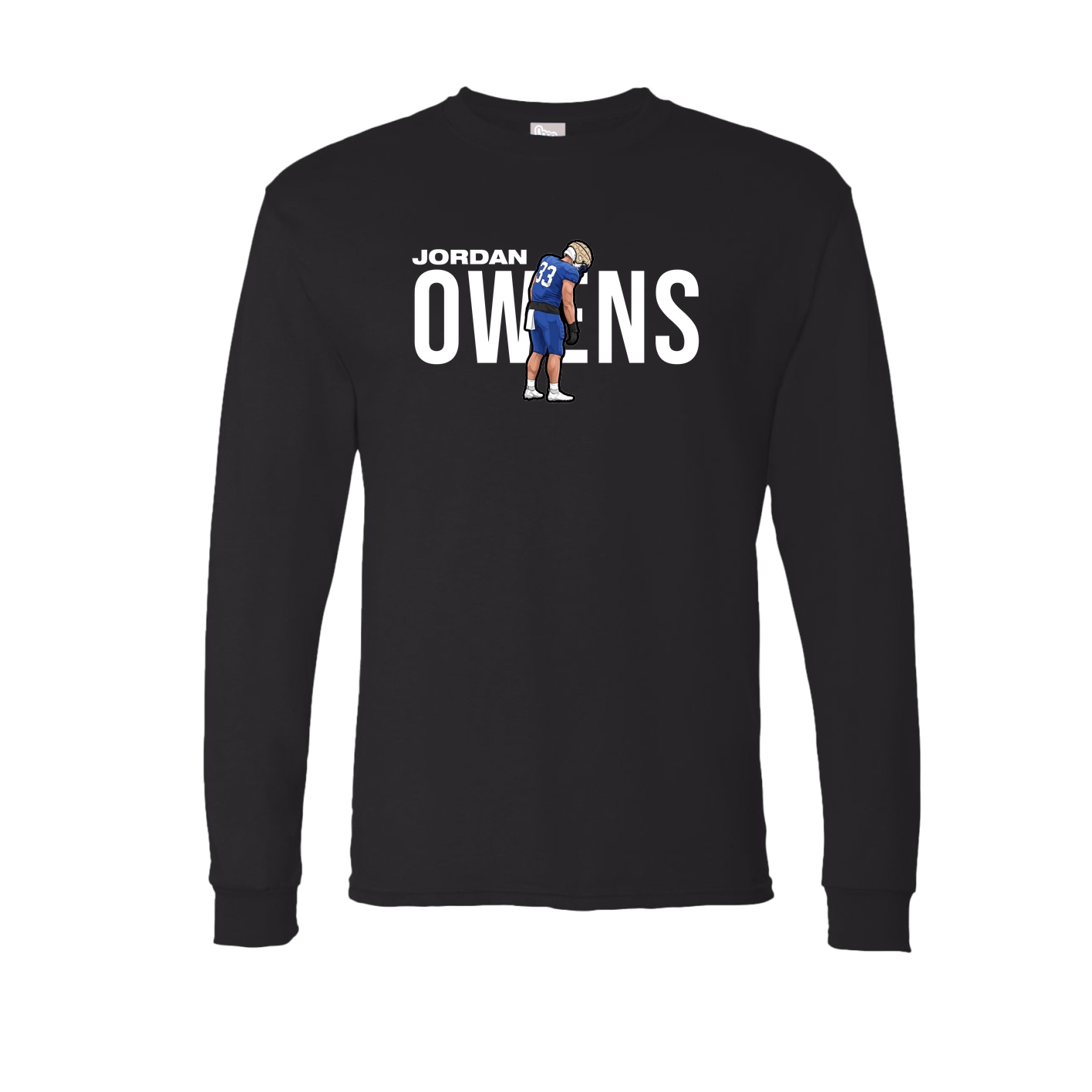 Long Sleeve Tee — Player Name in Black