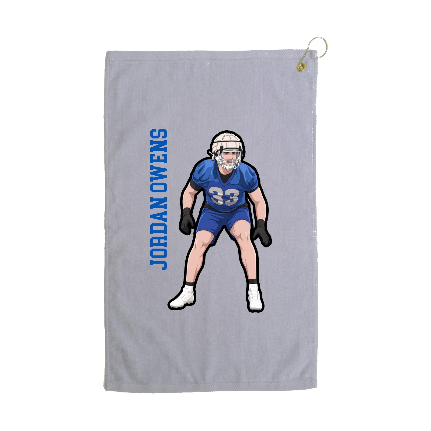 Golf Towel — Name Vertical in Grey