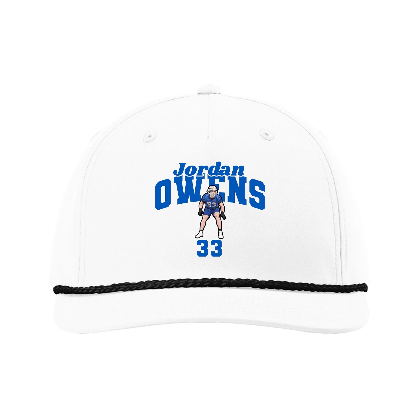 Five-Panel Classic Rope Cap — Signature Arch in White