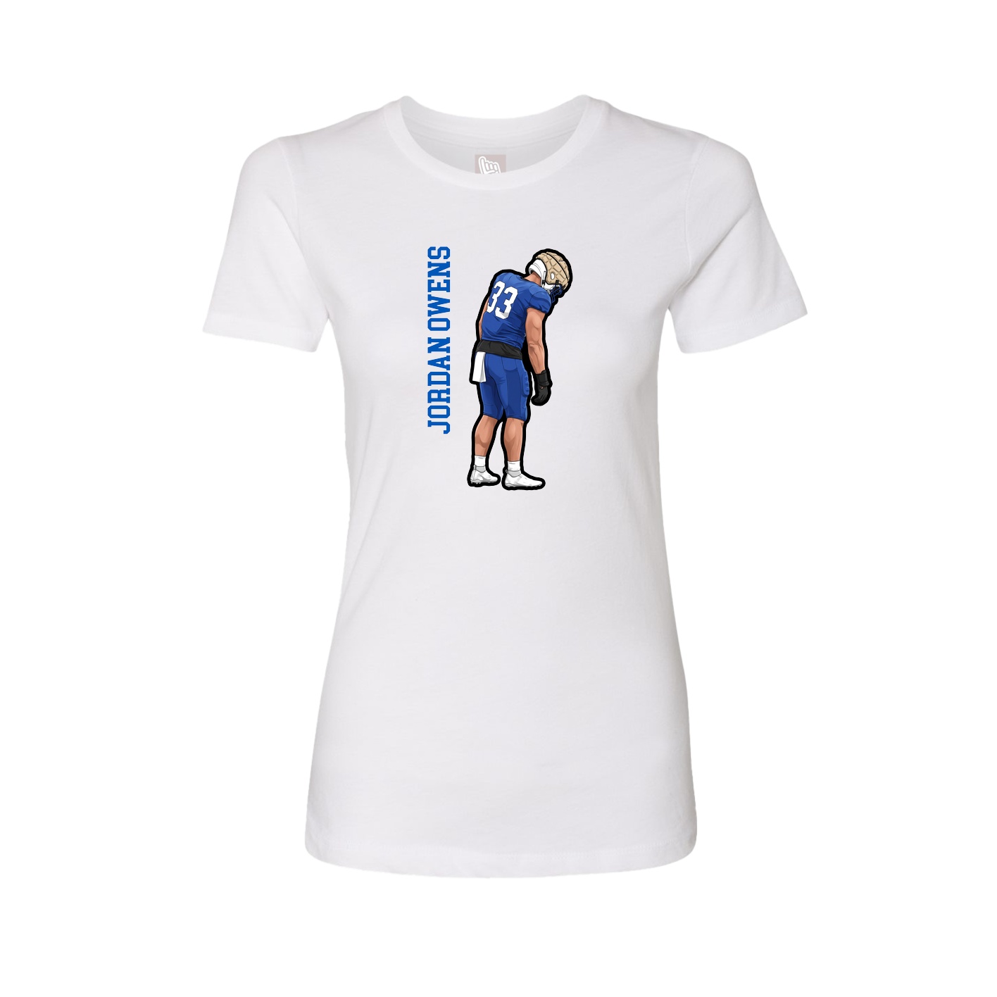 Fitted Women's Tee — Name Vertical in White