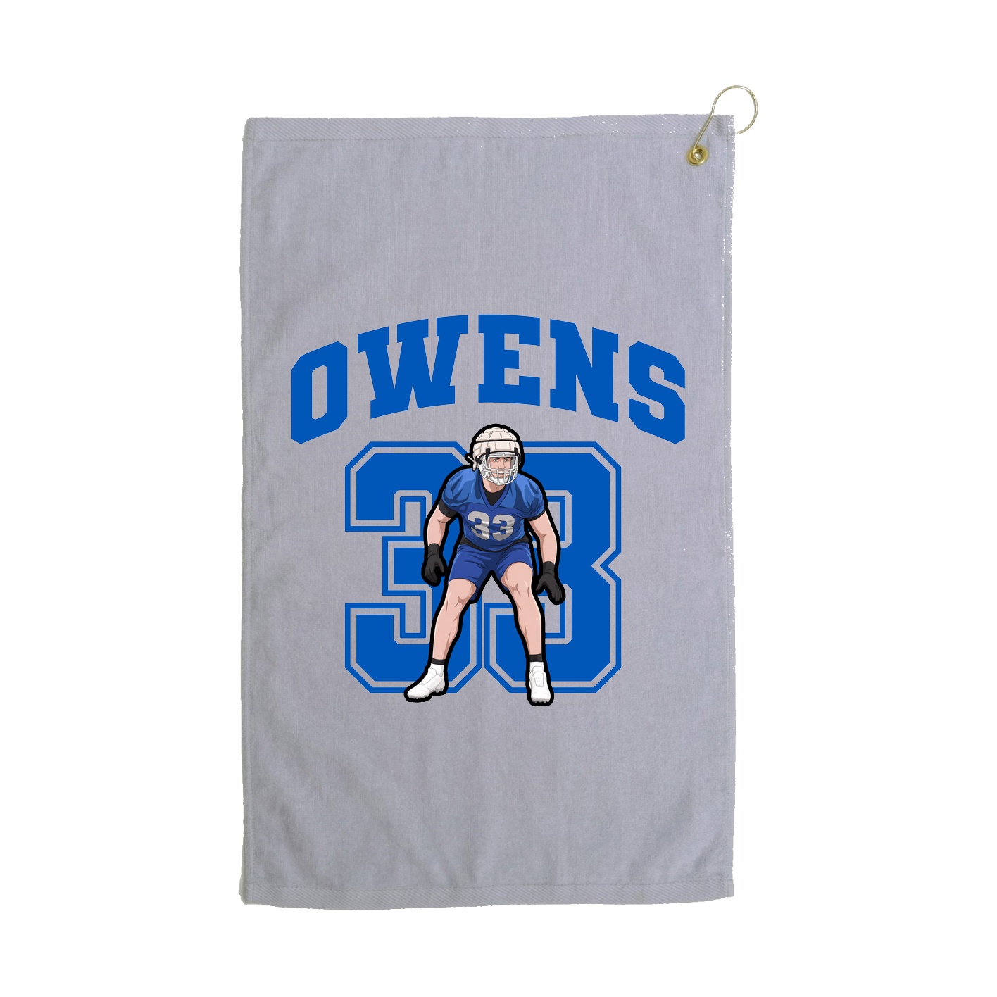Golf Towel — Number in Grey