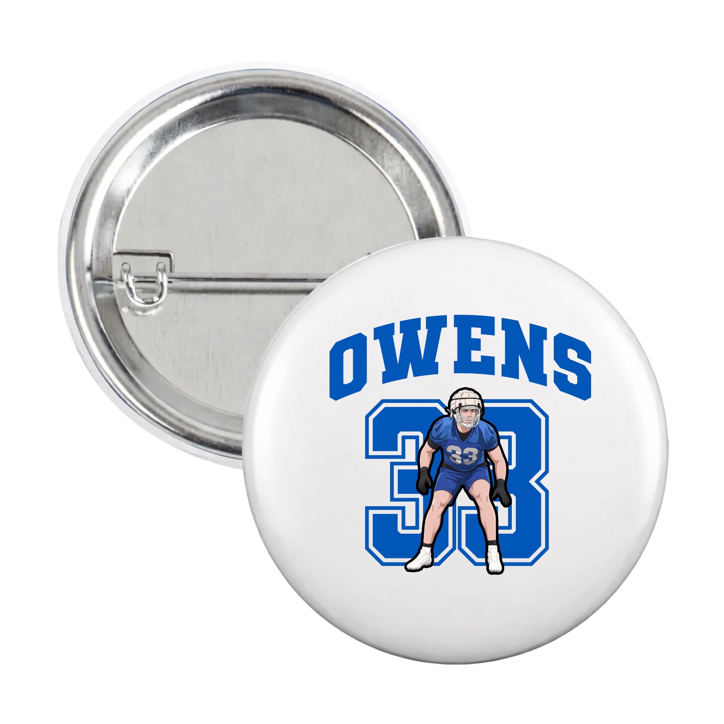 Game Day Button — Number in White
