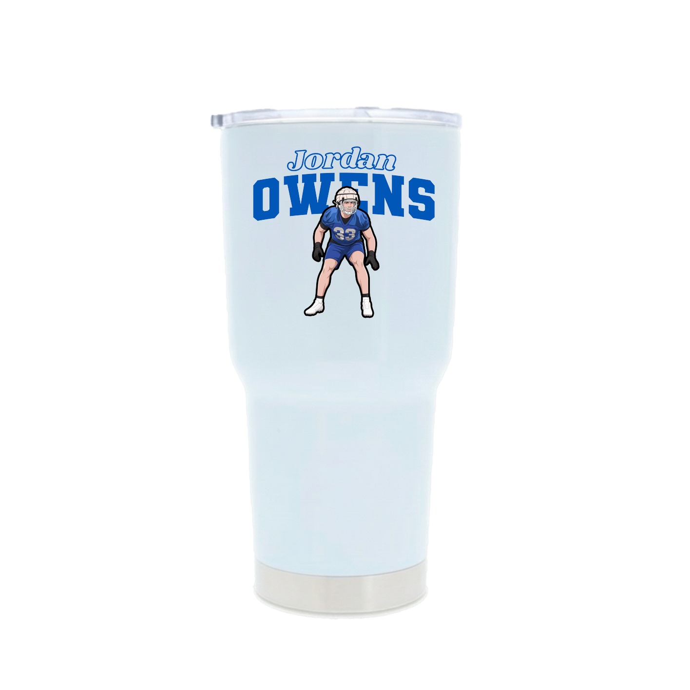 30oz Stainless Steel Tumbler — Name Arch in White