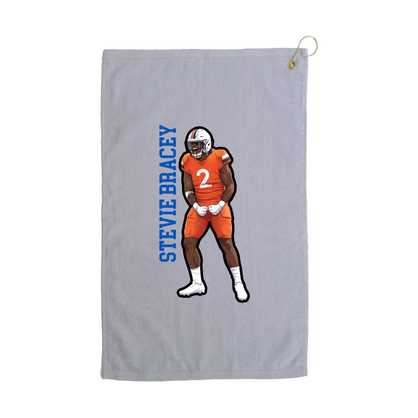 Golf Towel — Name Vertical in Grey