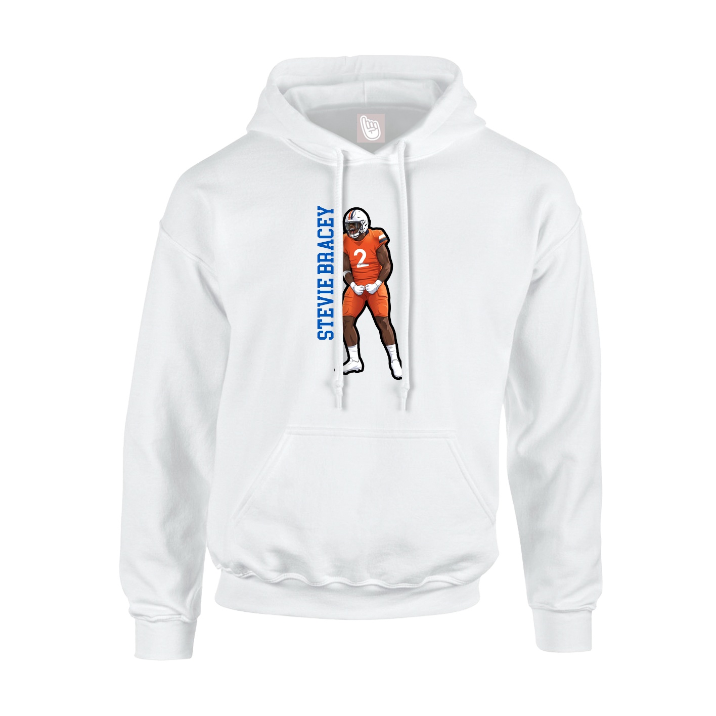 Youth Hoodie — Name Vertical in White