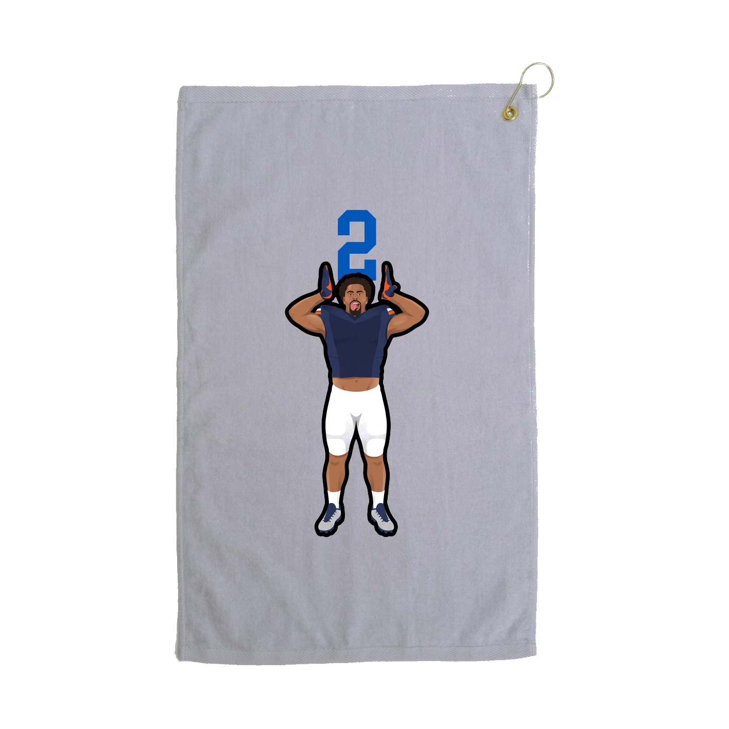 Golf Towel — Number Top in Grey