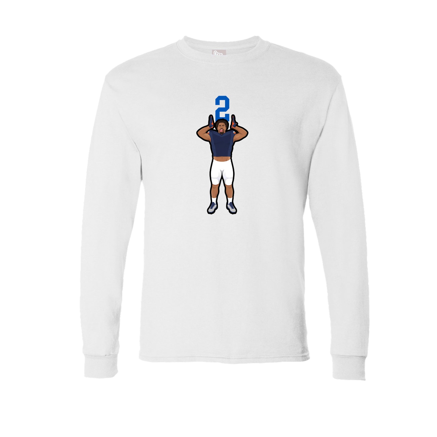 Long Sleeve Tee — Number Top in White