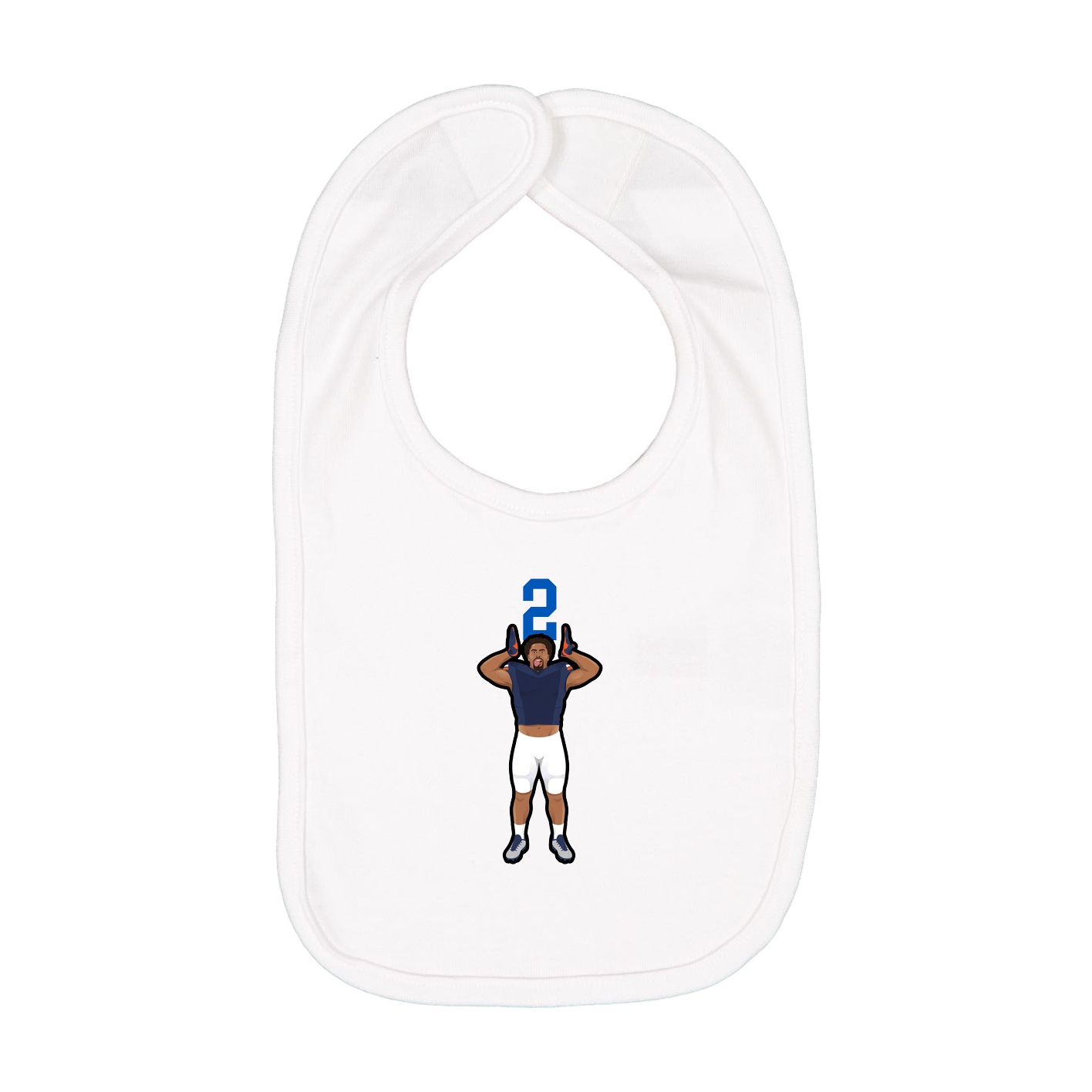 Infant Bib — Number Top in White
