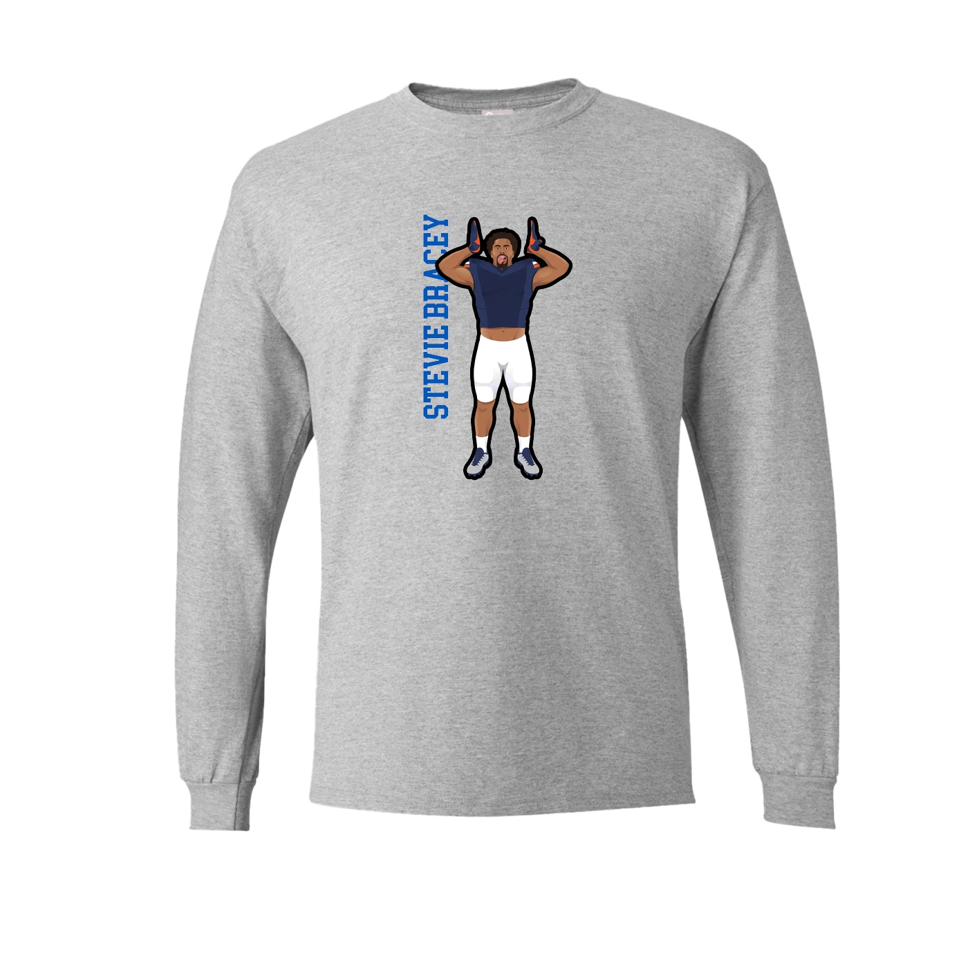 Long Sleeve Tee — Name Vertical in Grey