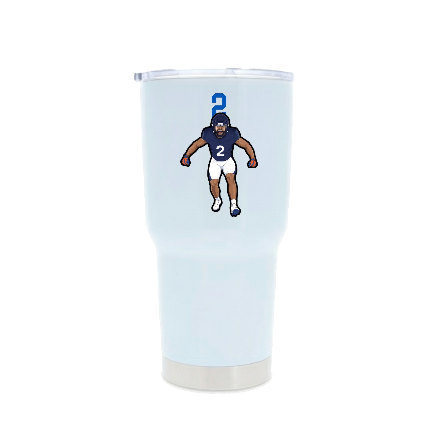 30oz Stainless Steel Tumbler — Number Top in White