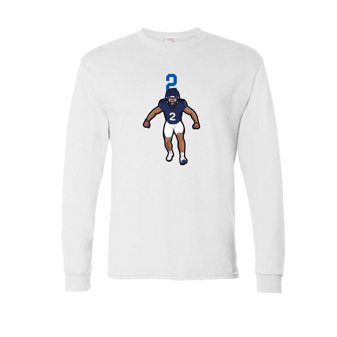 Long Sleeve Tee — Number Top in White