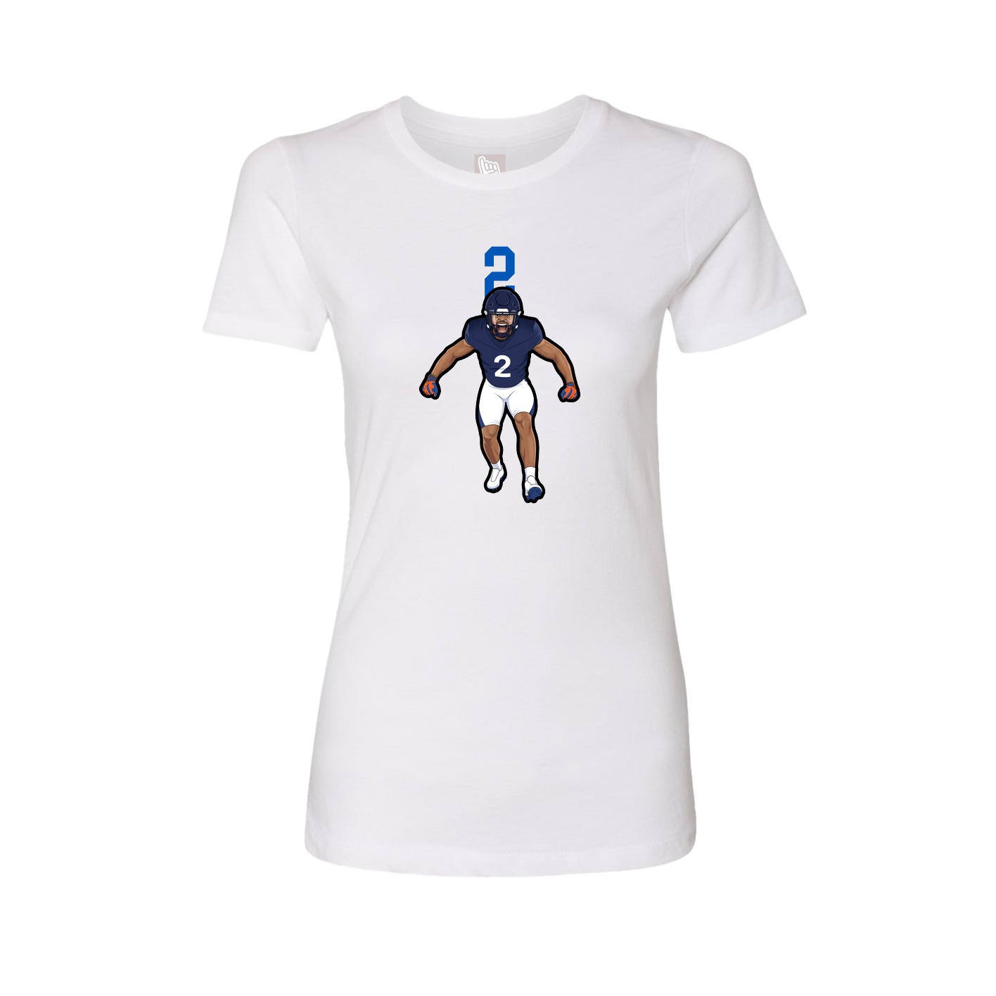 Fitted Women's Tee — Number Top in White