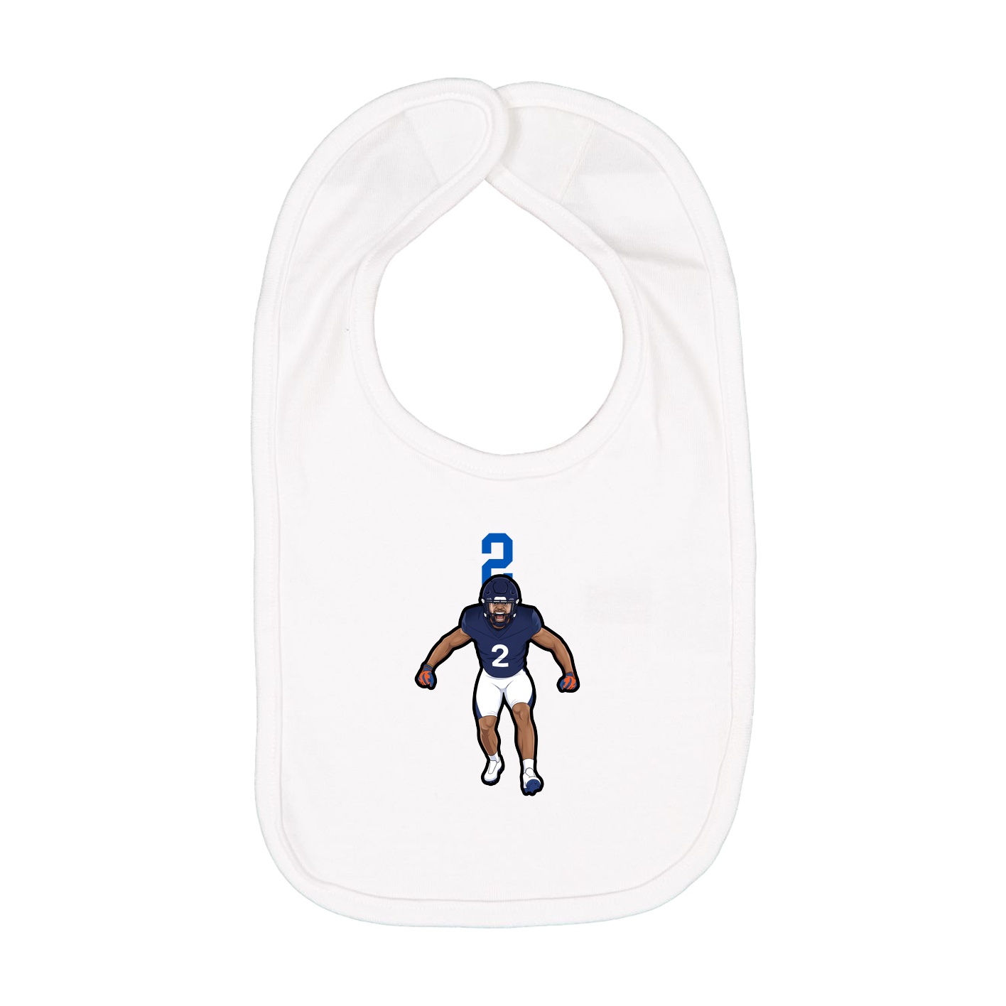 Infant Bib — Number Top in White