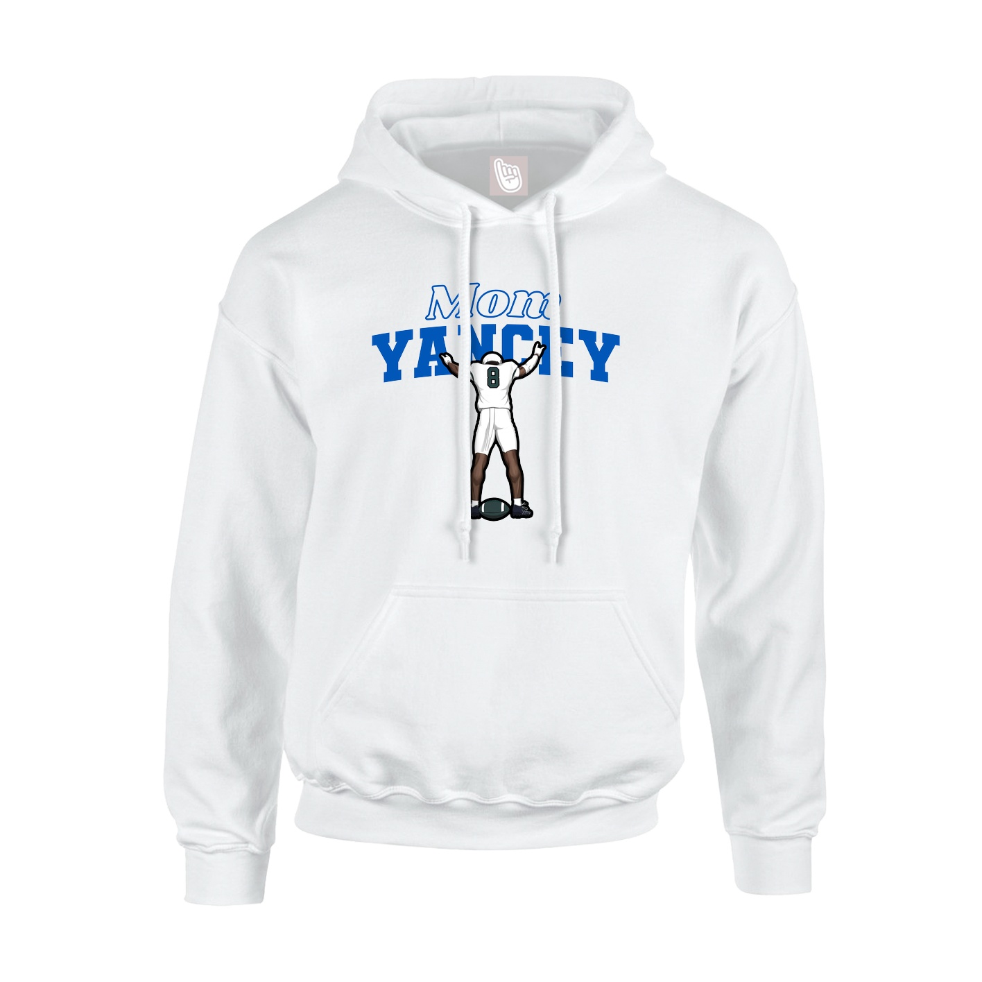 Youth Hoodie — Mothers Day Block in White