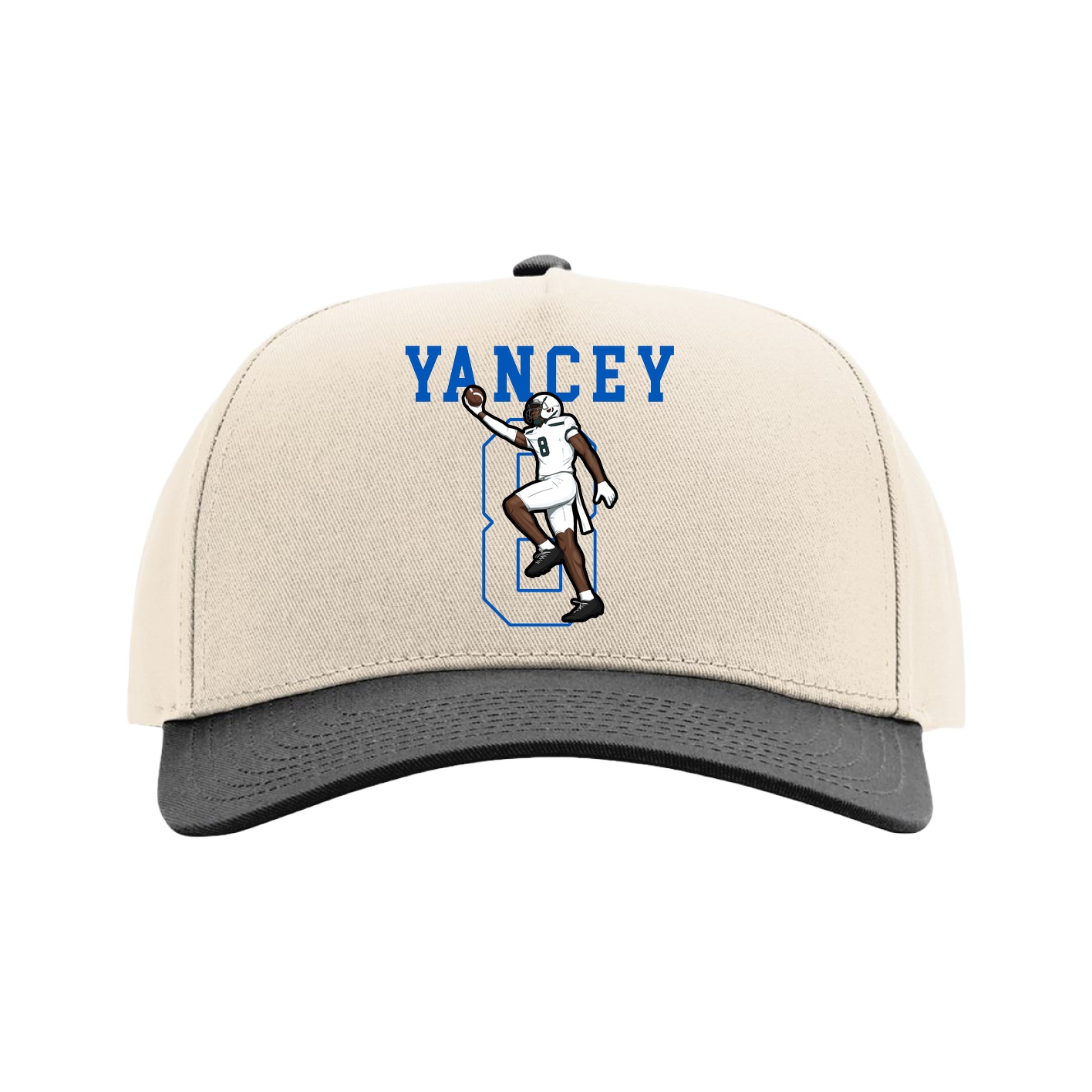 Full Fabric Five-Panel Champ Cap — Shirsey in Cream/Black