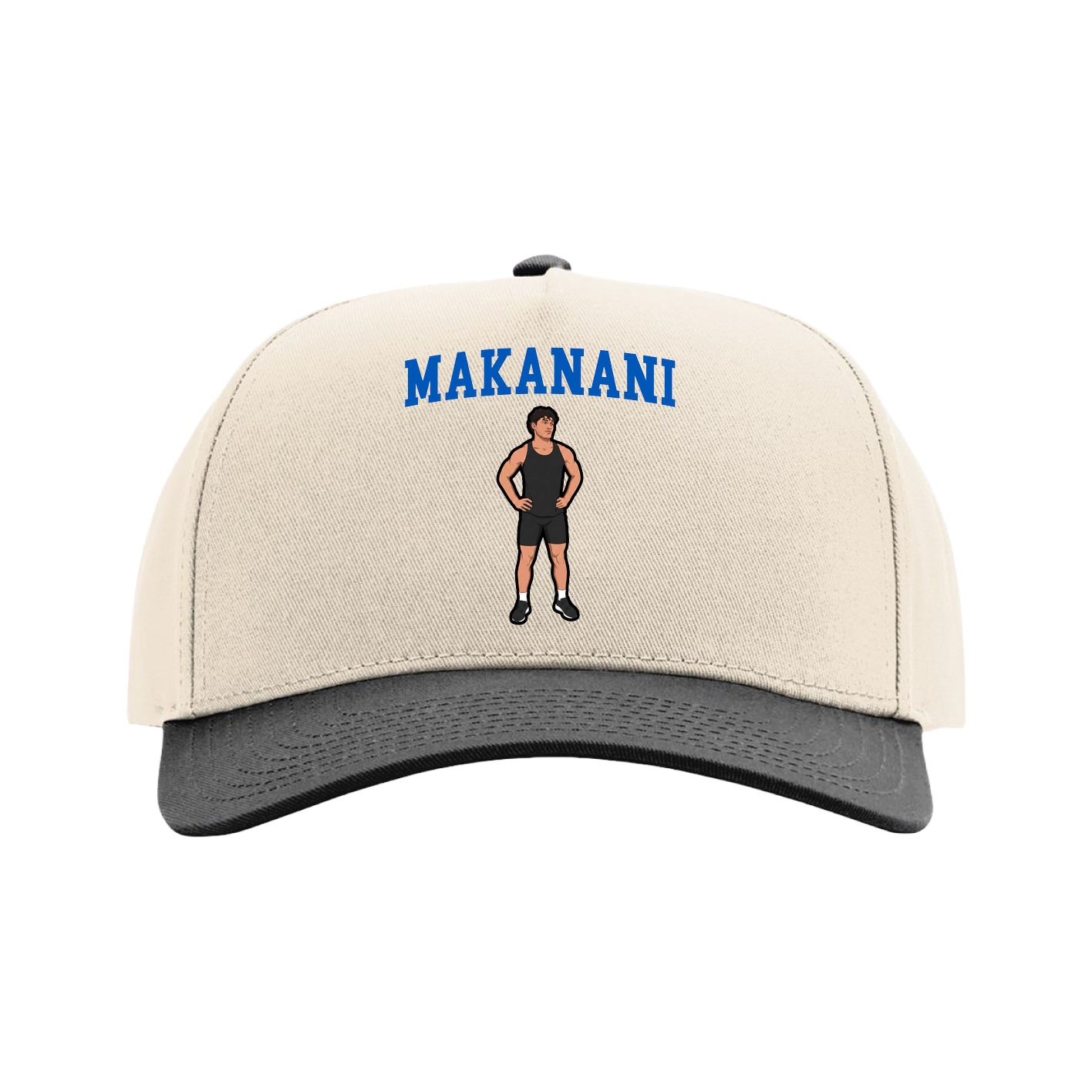 Full Fabric Five-Panel Champ Cap — Shirsey in Cream/Black