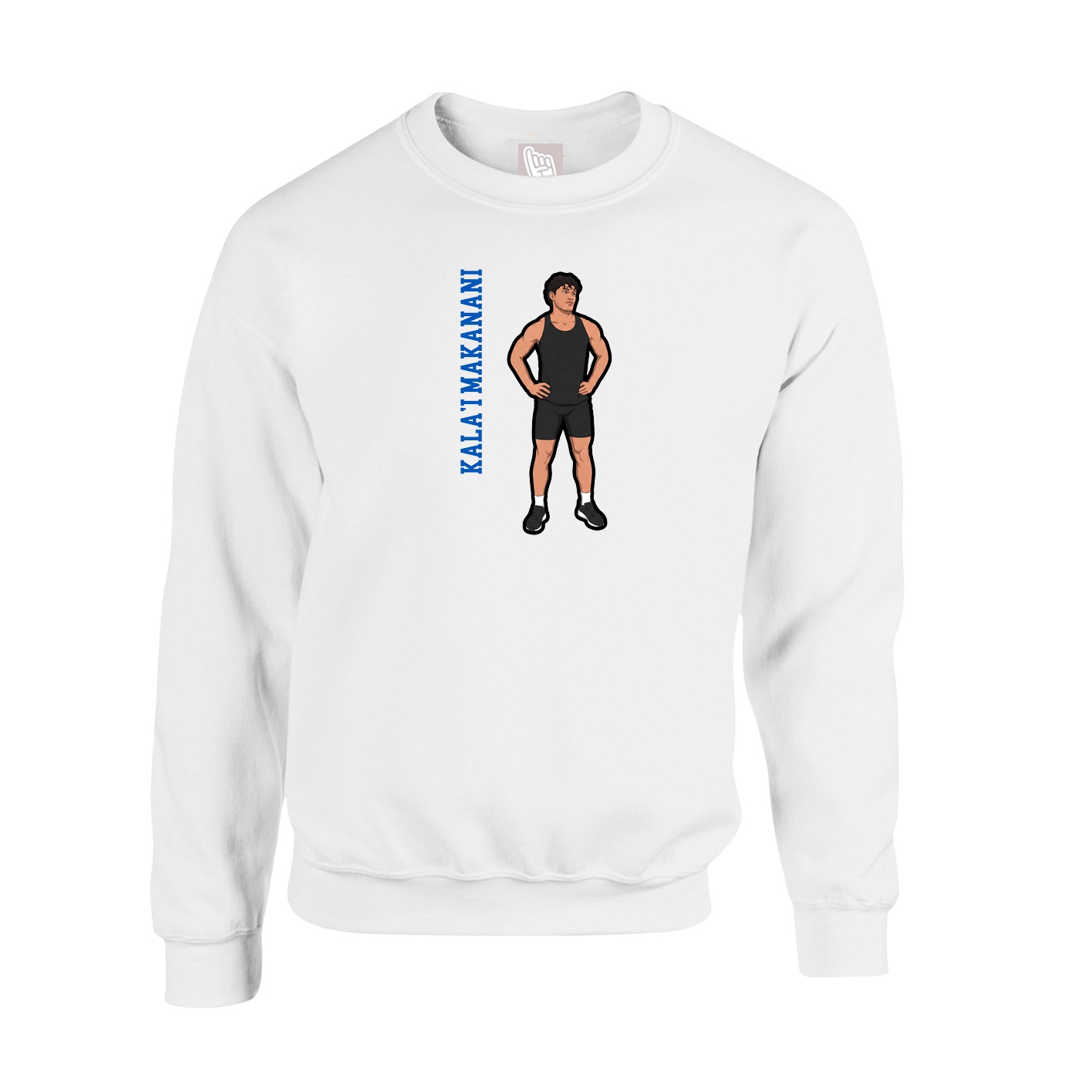 Fleece Crew — Name Vertical in White