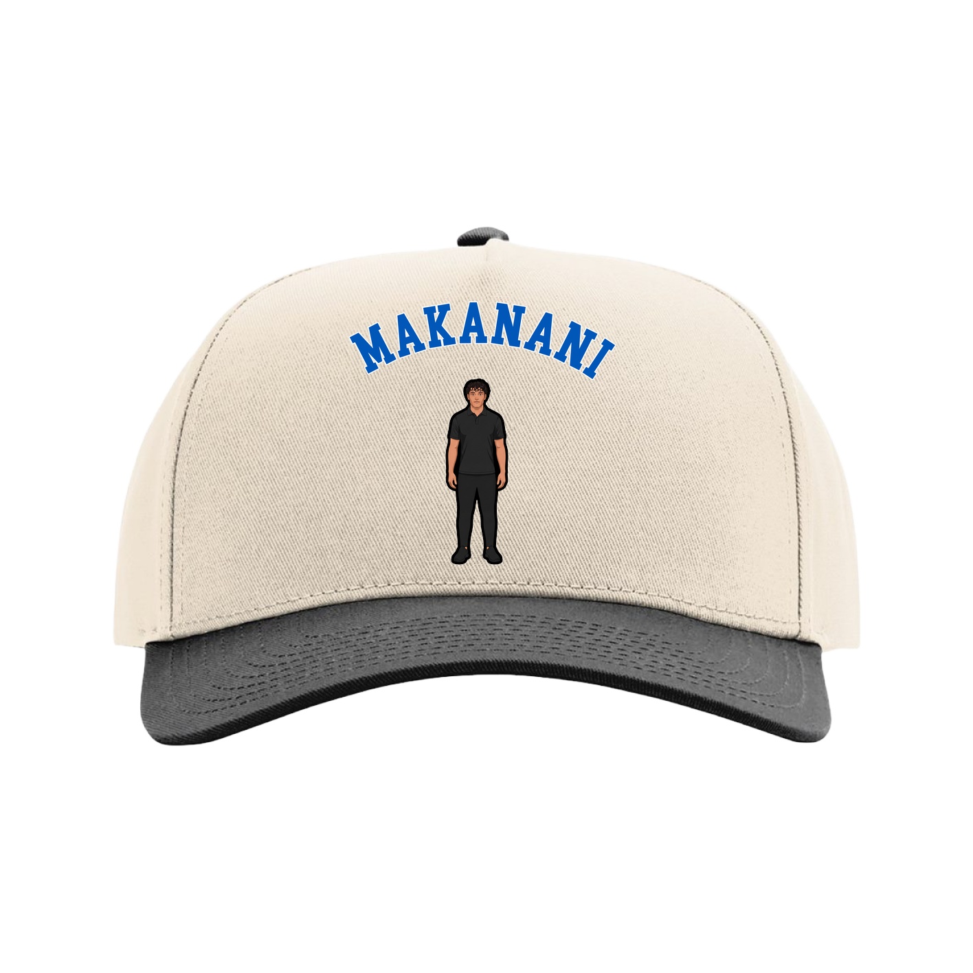 Full Fabric Five-Panel Champ Cap — Shirsey Arch in Cream/Black