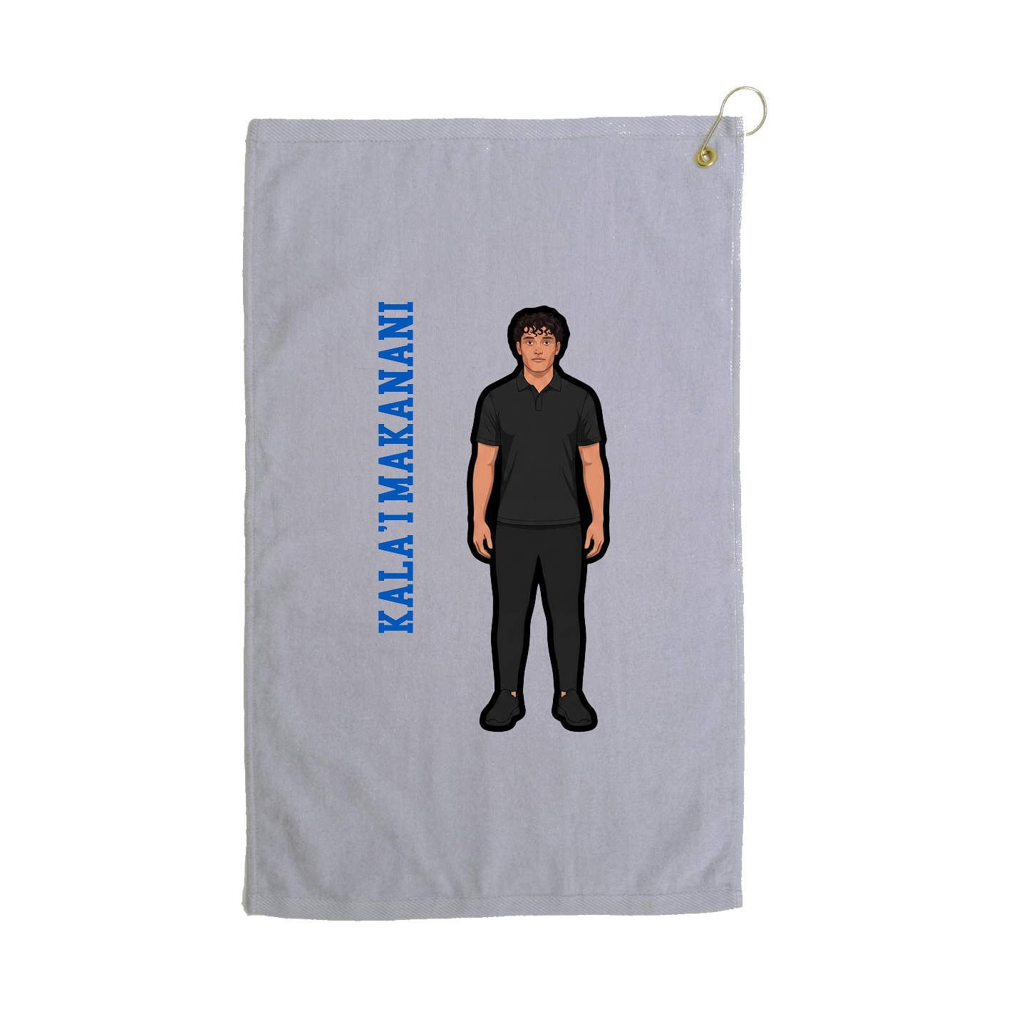 Golf Towel — Name Vertical in Grey