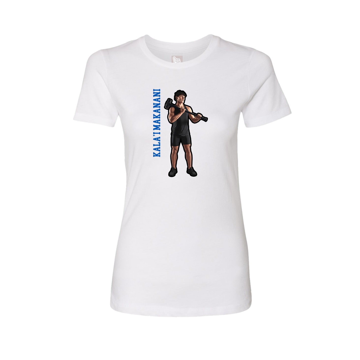 Womens Tee — Name Vertical in White