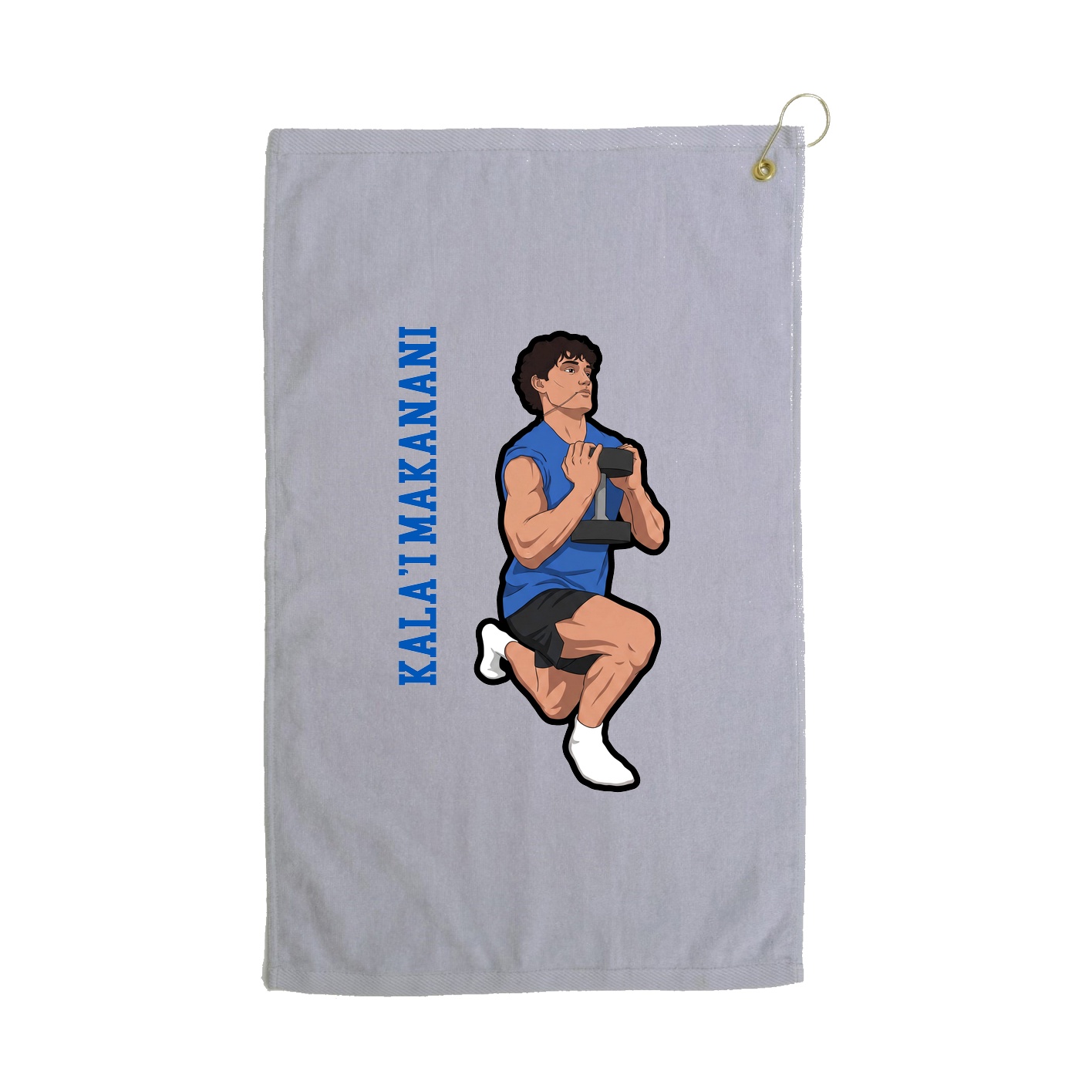 Golf Towel — Name Vertical in Grey