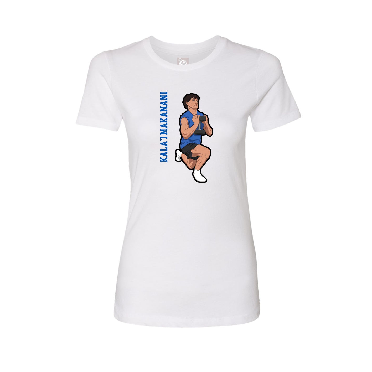 Fitted Women's Tee — Name Vertical in White
