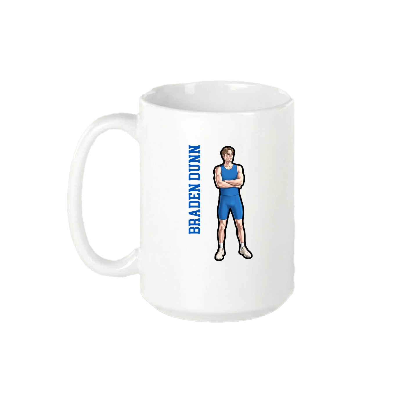 15oz Coffee Mug — Name Vertical in White