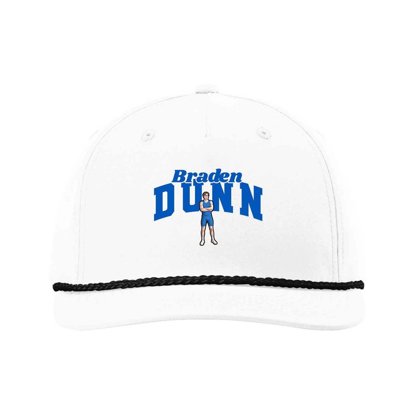 Five-Panel Classic Rope Cap — Signature Arch in White