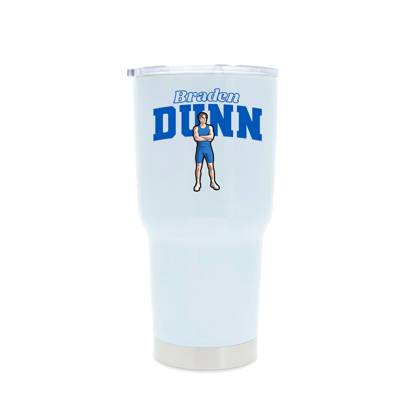 30oz Stainless Steel Tumbler — Name Arch in White